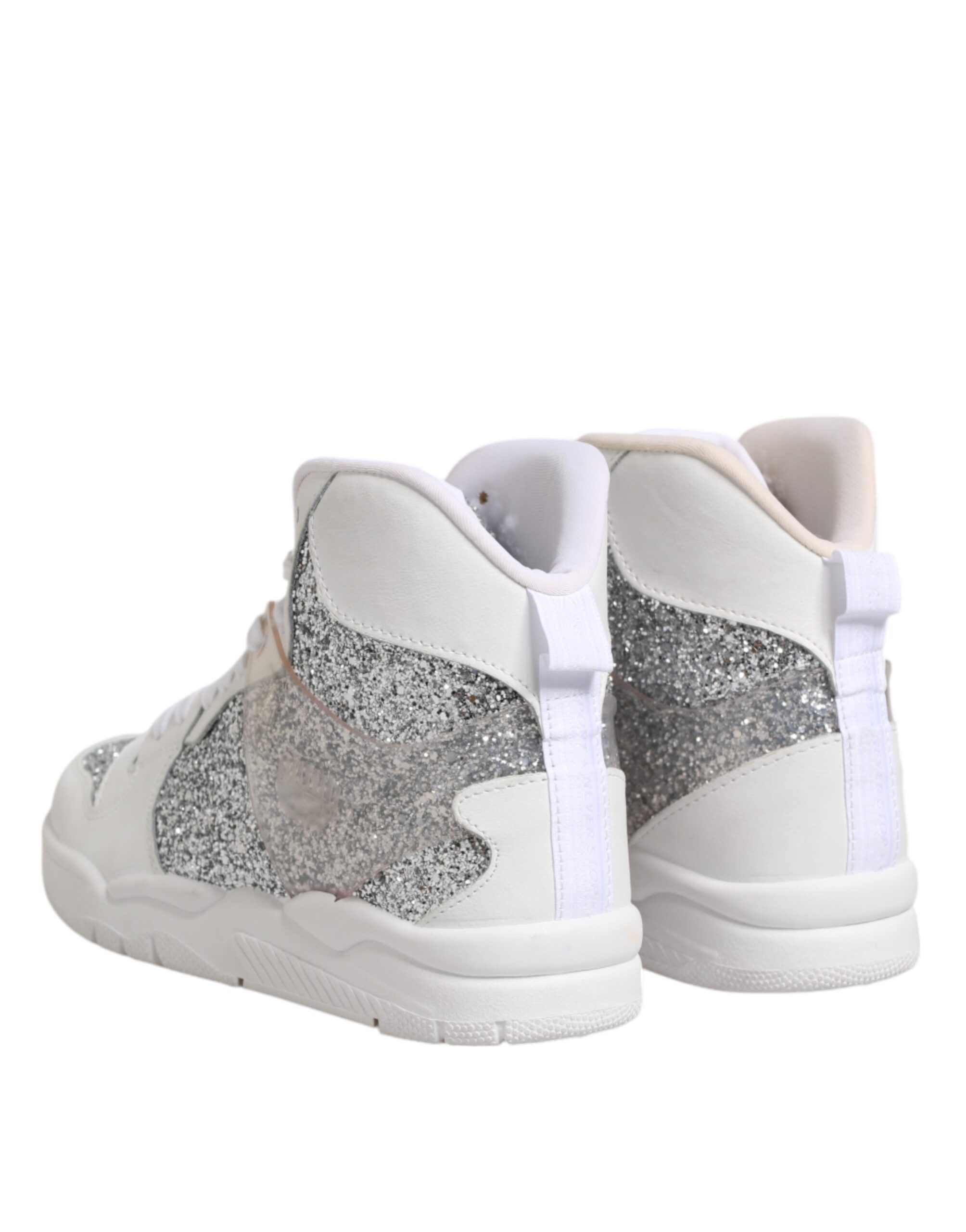 Chiara Ferragni White Silver High Top Women Sneakers Shoes - Image 5
