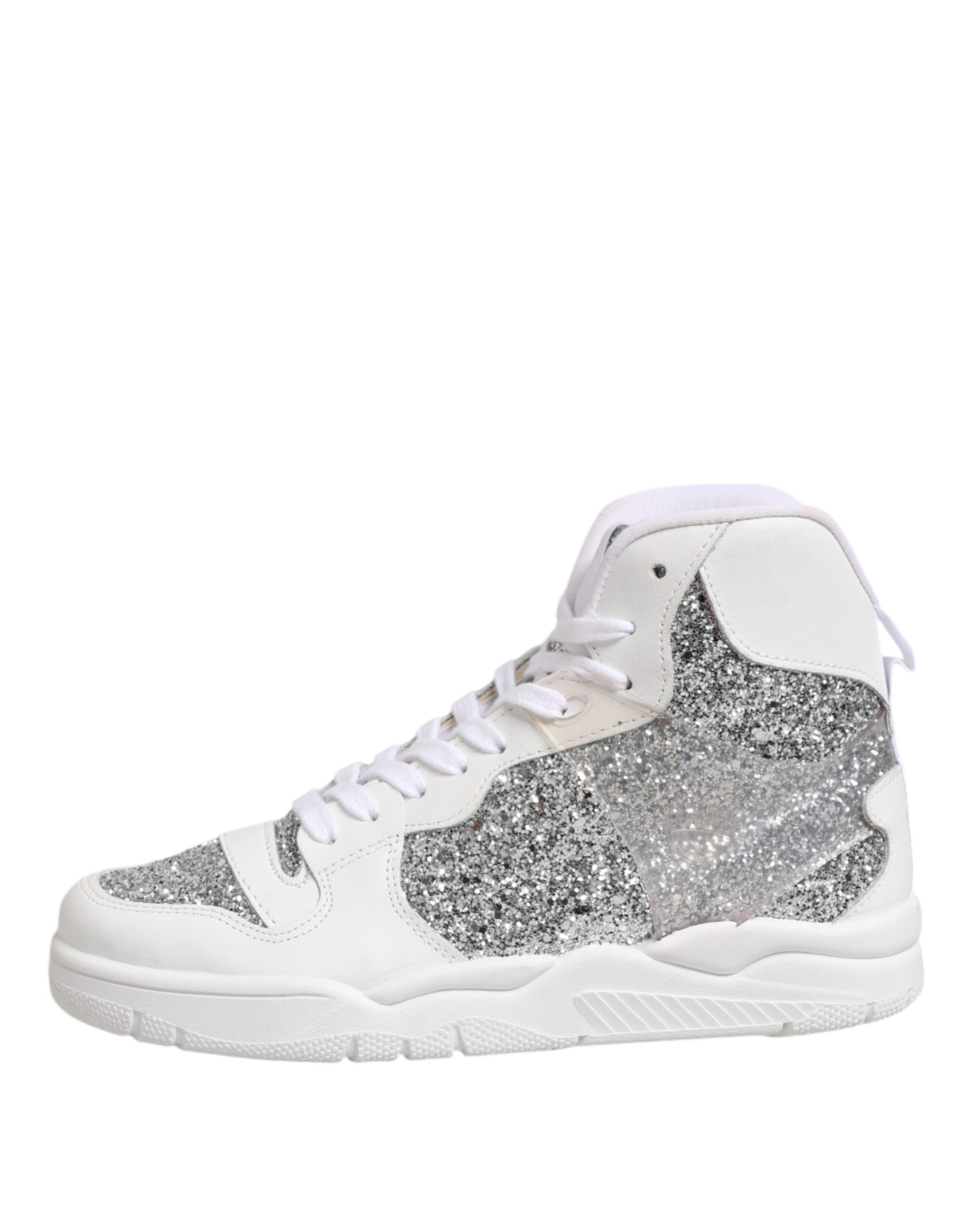 Chiara Ferragni White Silver High Top Women Sneakers Shoes - Image 6