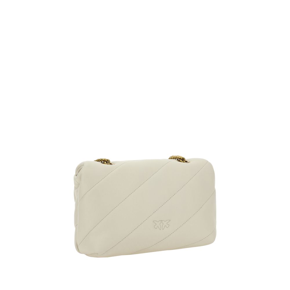 PINKO White Calf Leather Bos Taurus Shoulder Bag - Image 3