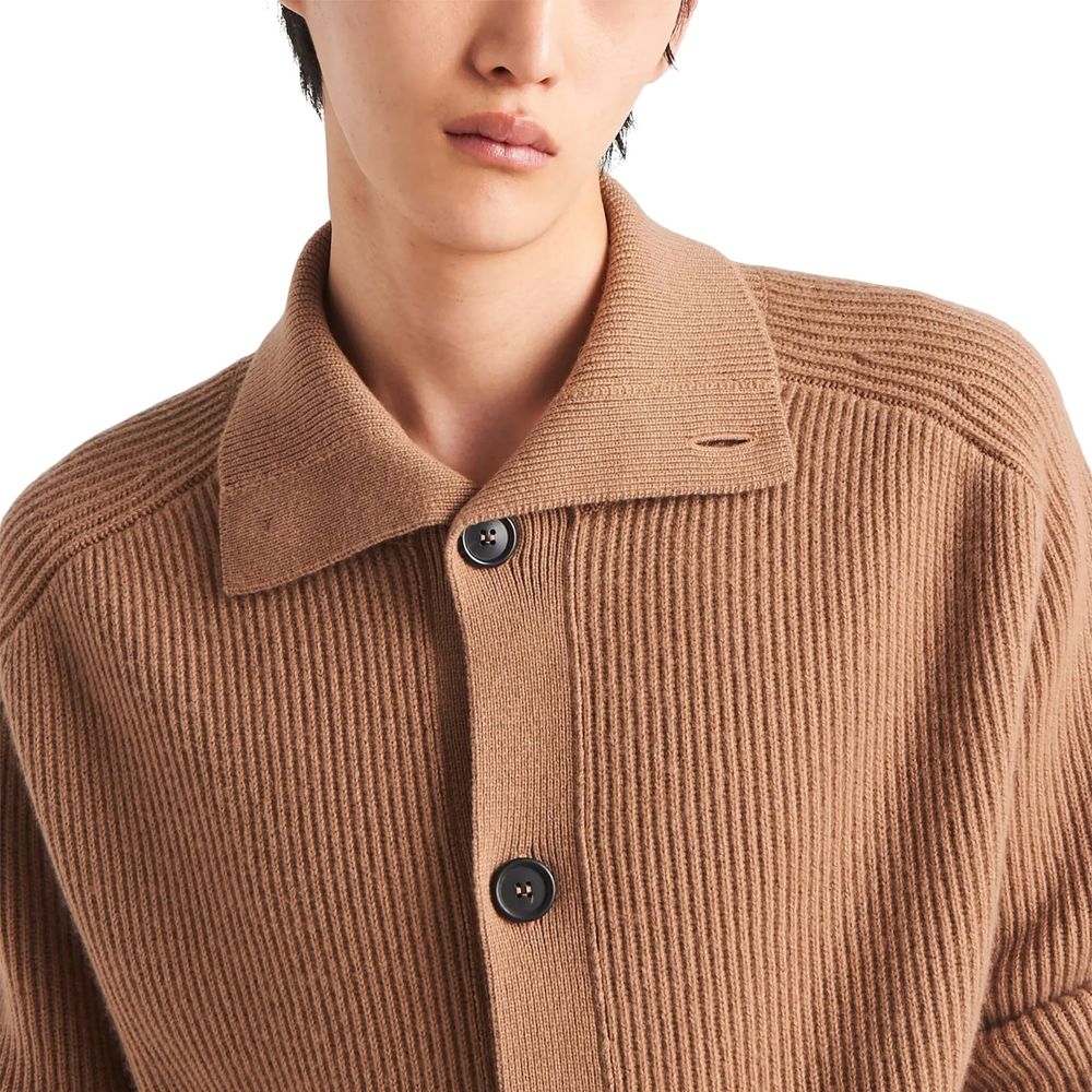 Prada Ribbed Knit Cashmere Cardigan - Image 4