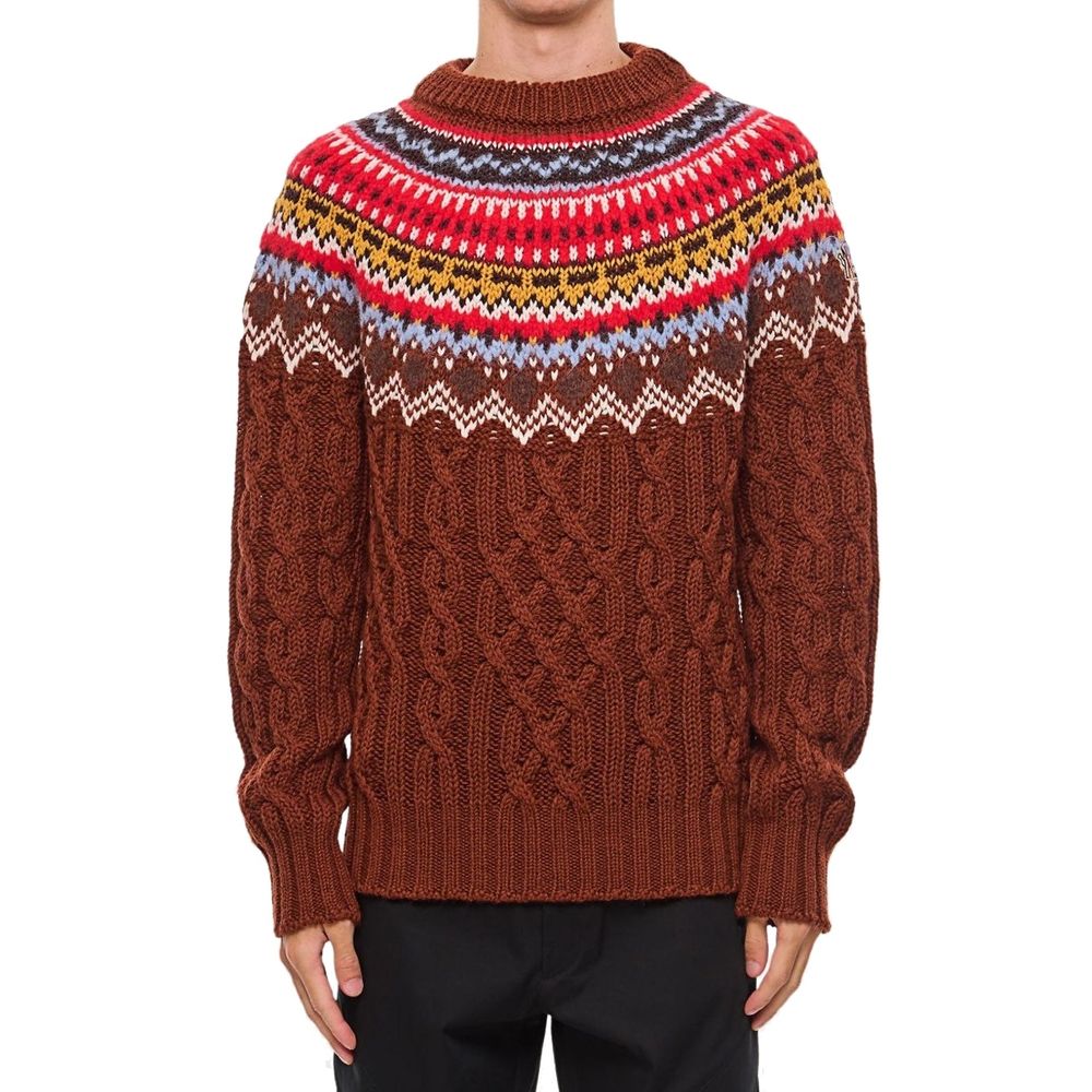Moncler Grenoble Fair Isle Intarsia Cable-knit Wool Jumper - Image 2