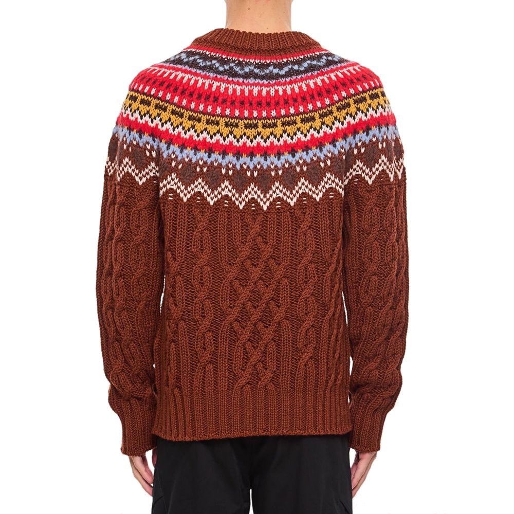 Moncler Grenoble Fair Isle Intarsia Cable-knit Wool Jumper - Image 3