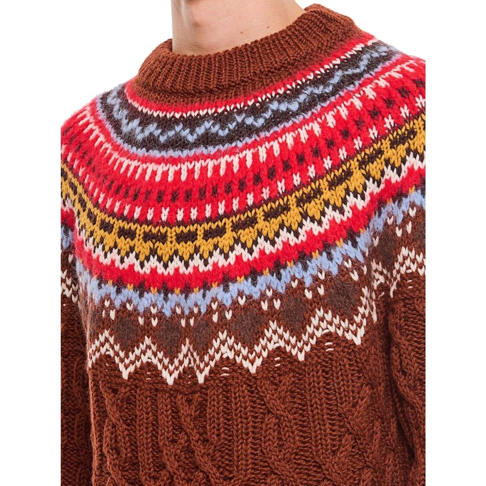 Moncler Grenoble Fair Isle Intarsia Cable-knit Wool Jumper - Image 4