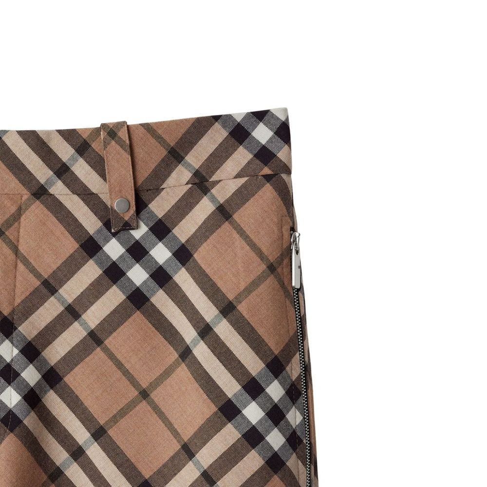 Burberry Wool Blend Check Pants - Image 4