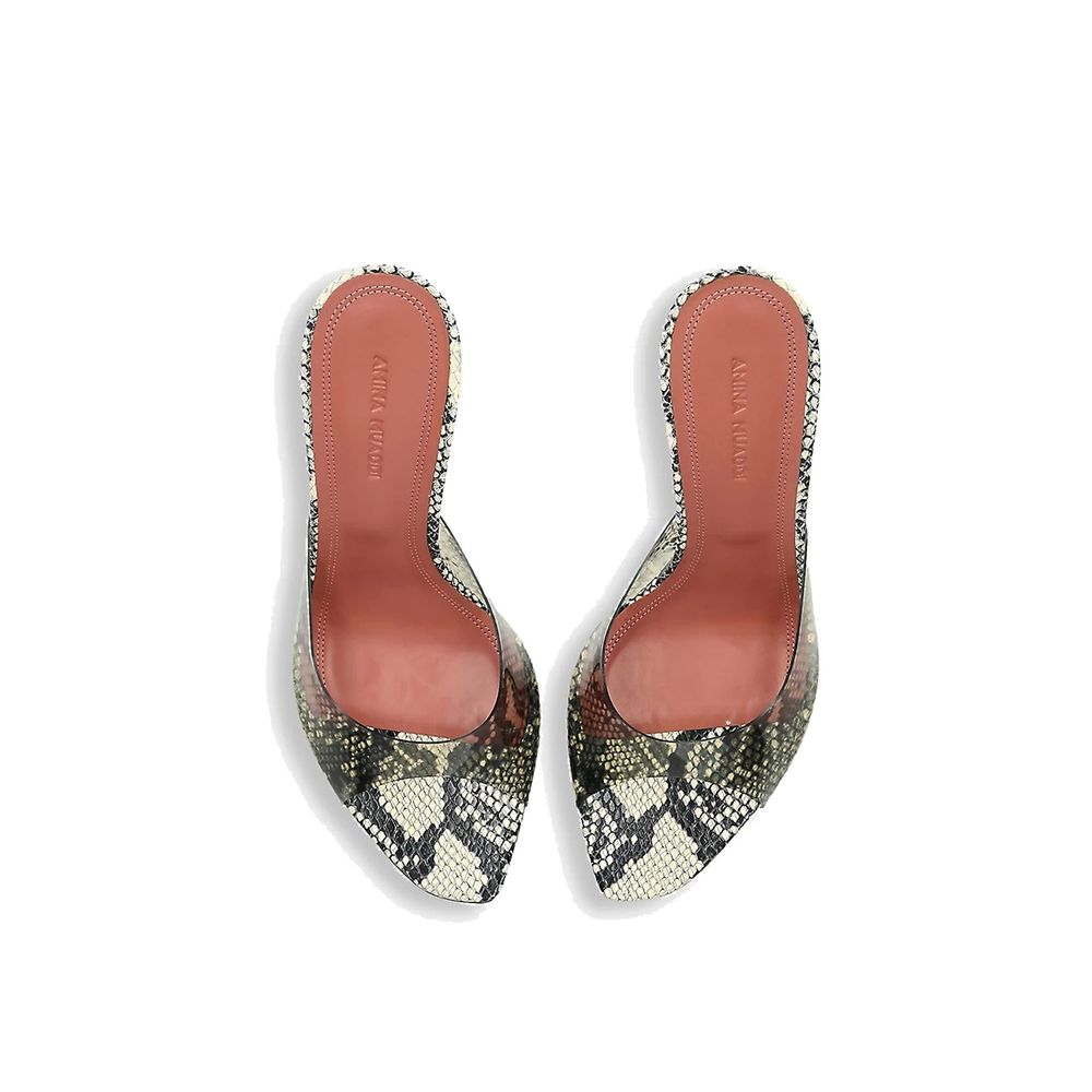 Amina Muaddi Alexa Glass 95 Snake Sandals - Image 4