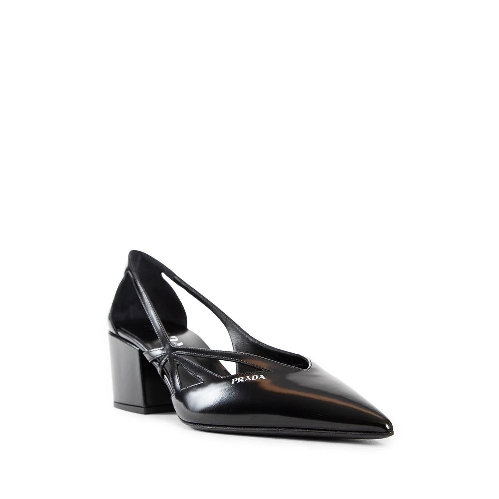 Prada Brushed Leather Cut-Out Pumps - Image 2