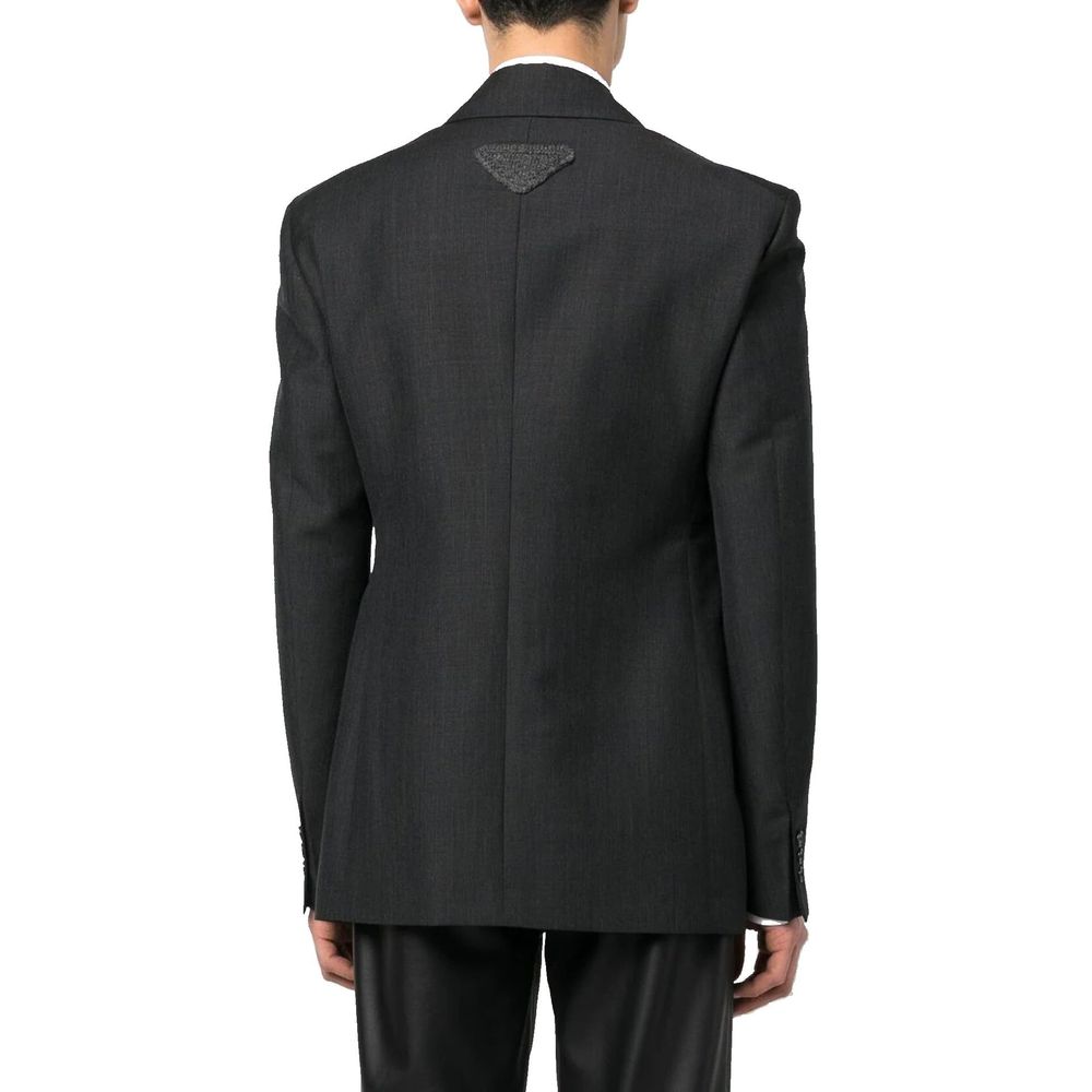 Prada Double-Breasted Wool Jacket - Image 3