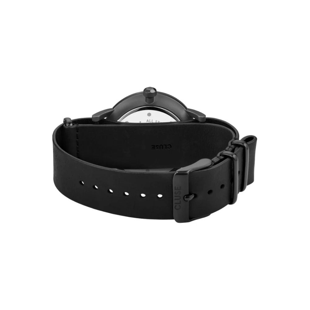 Cluse Black Leather Dress Watch - Image 2