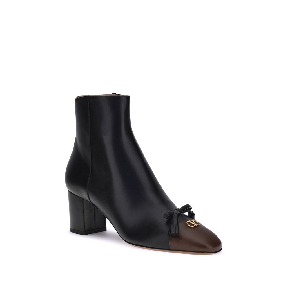 Valentino Garavani Black Goatskin Ankle Boots - Image 2