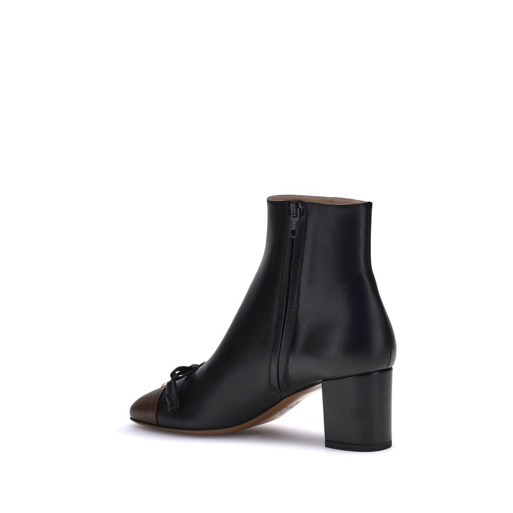 Valentino Garavani Black Goatskin Ankle Boots - Image 3