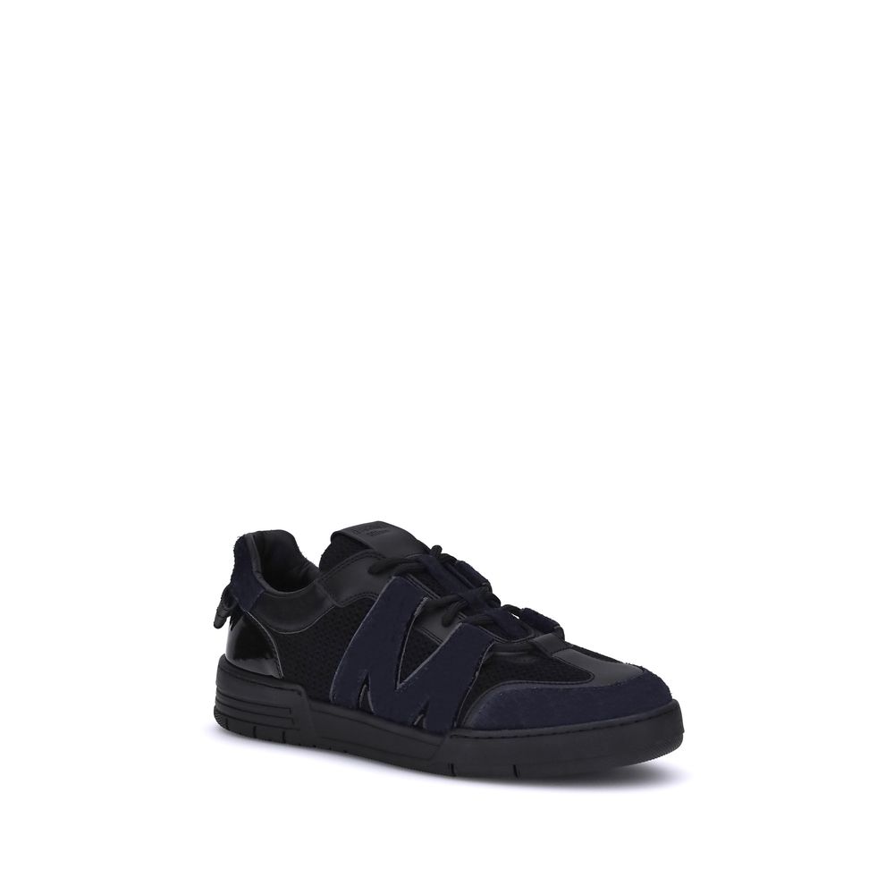Moschino Black Calf Leather Bos Taurus Athletic Sneakers - Image 2