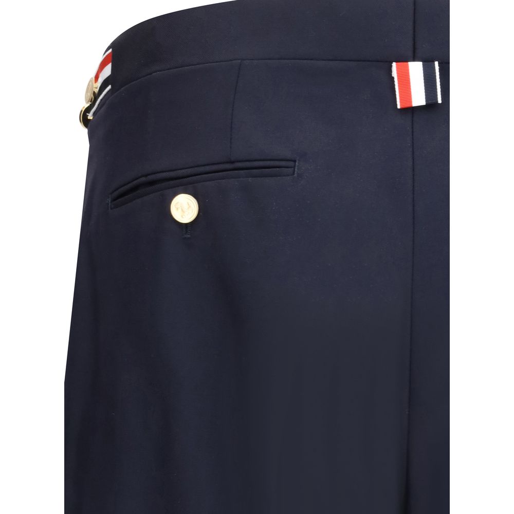 Thom Browne Blue Wool Casual Pants - Image 4
