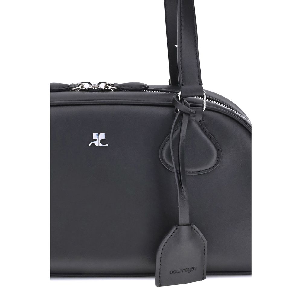 Courrèges Black Calf Leather Bos Taurus Shoulder Bag - Image 4