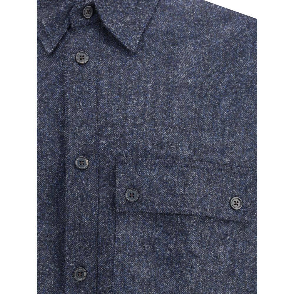 Thom Browne Blue Wool Dress Shirt - Image 3