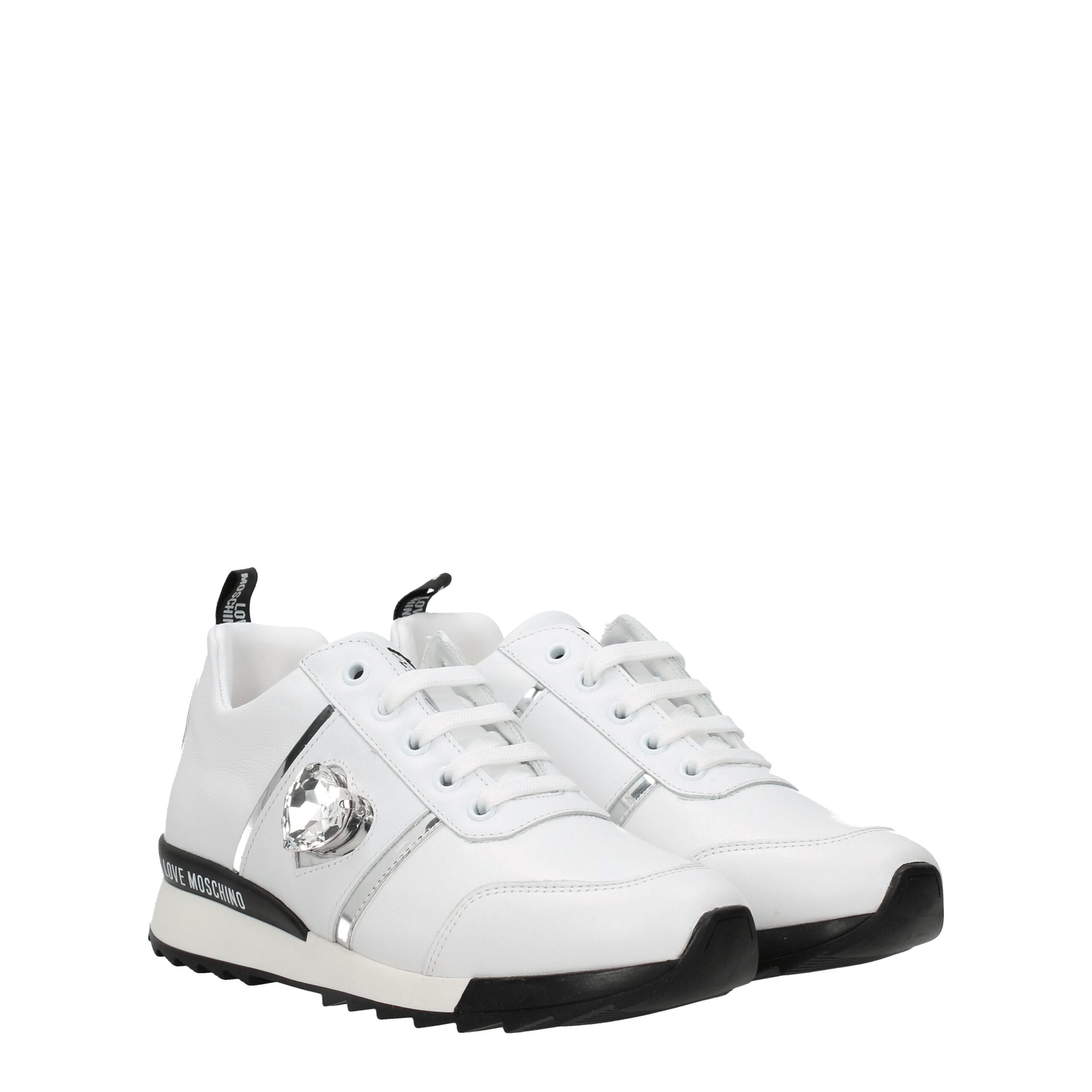 Love Moschino White Leather Low Top Sneakers - Image 2