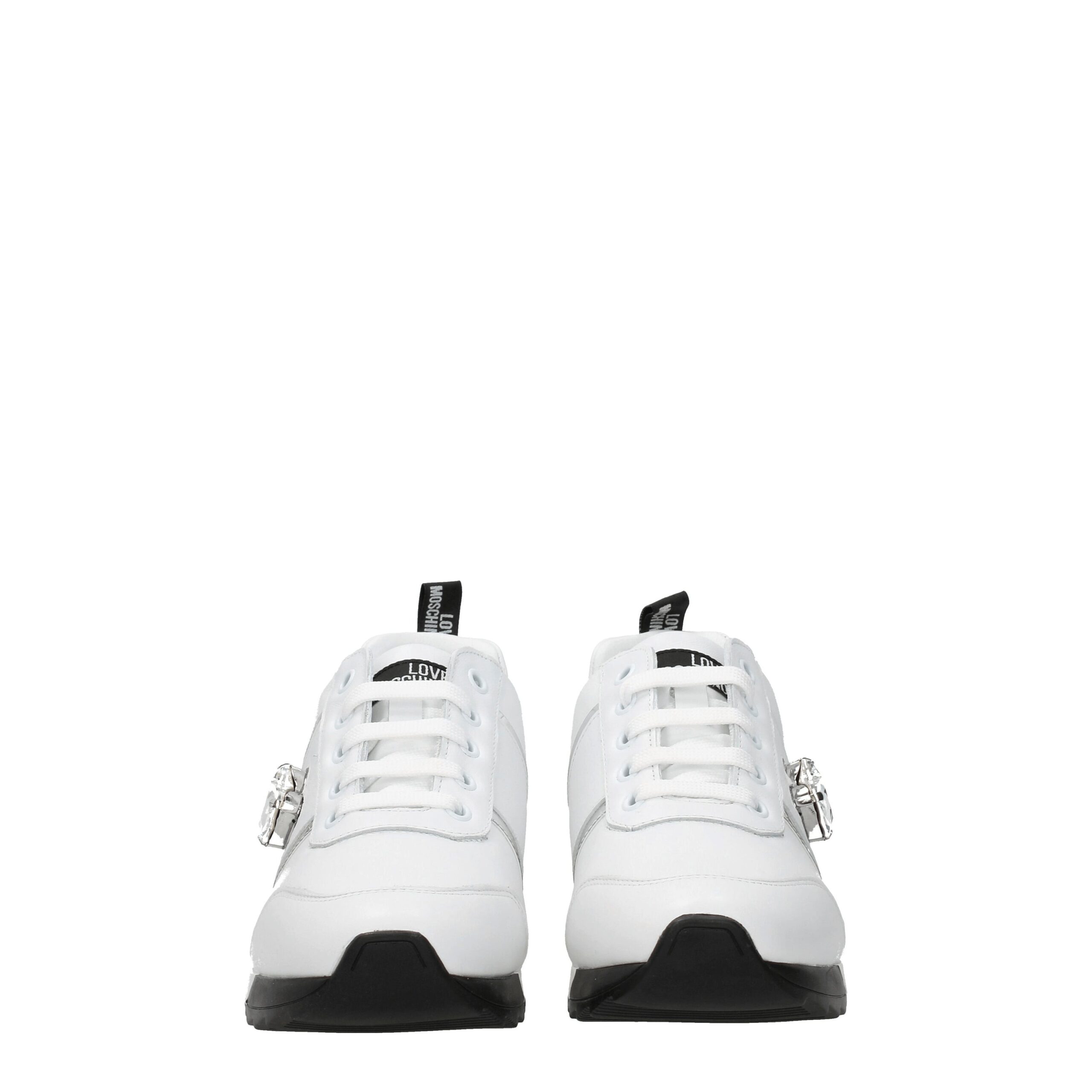 Love Moschino White Leather Low Top Sneakers - Image 3