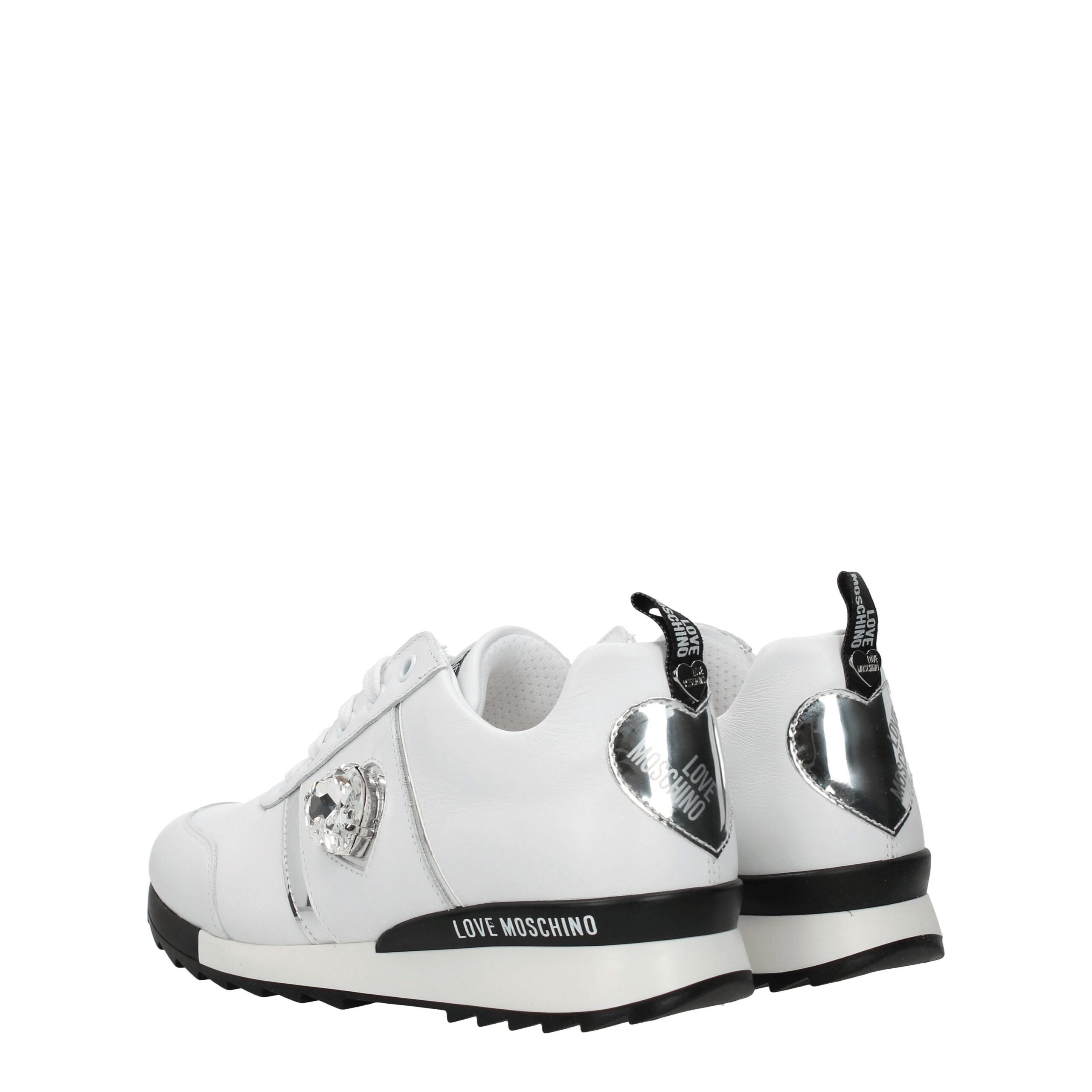 Love Moschino White Leather Low Top Sneakers - Image 4