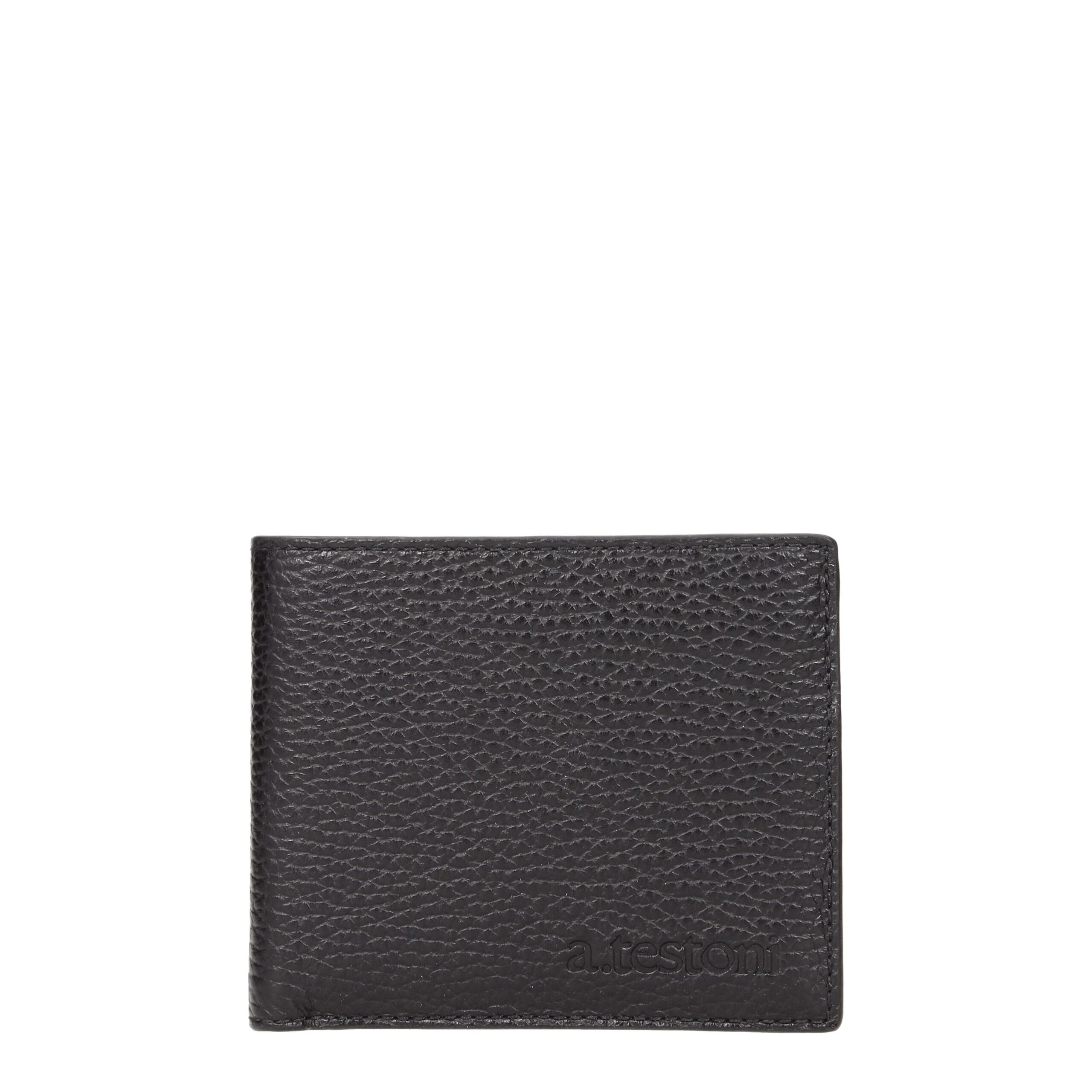 Testoni Black Leather Wallet