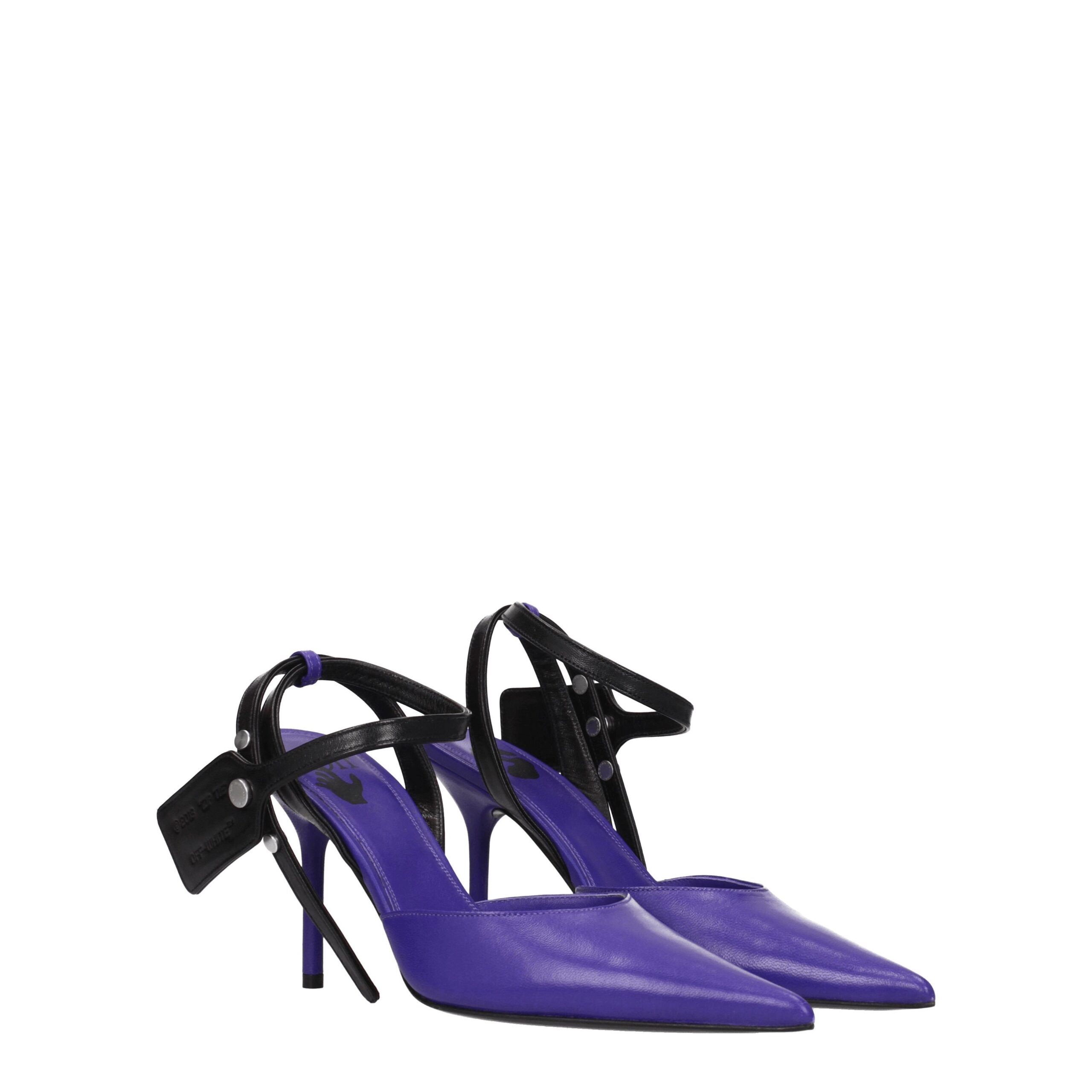 Off-White Purple Leather High Heel Pumps - Image 2