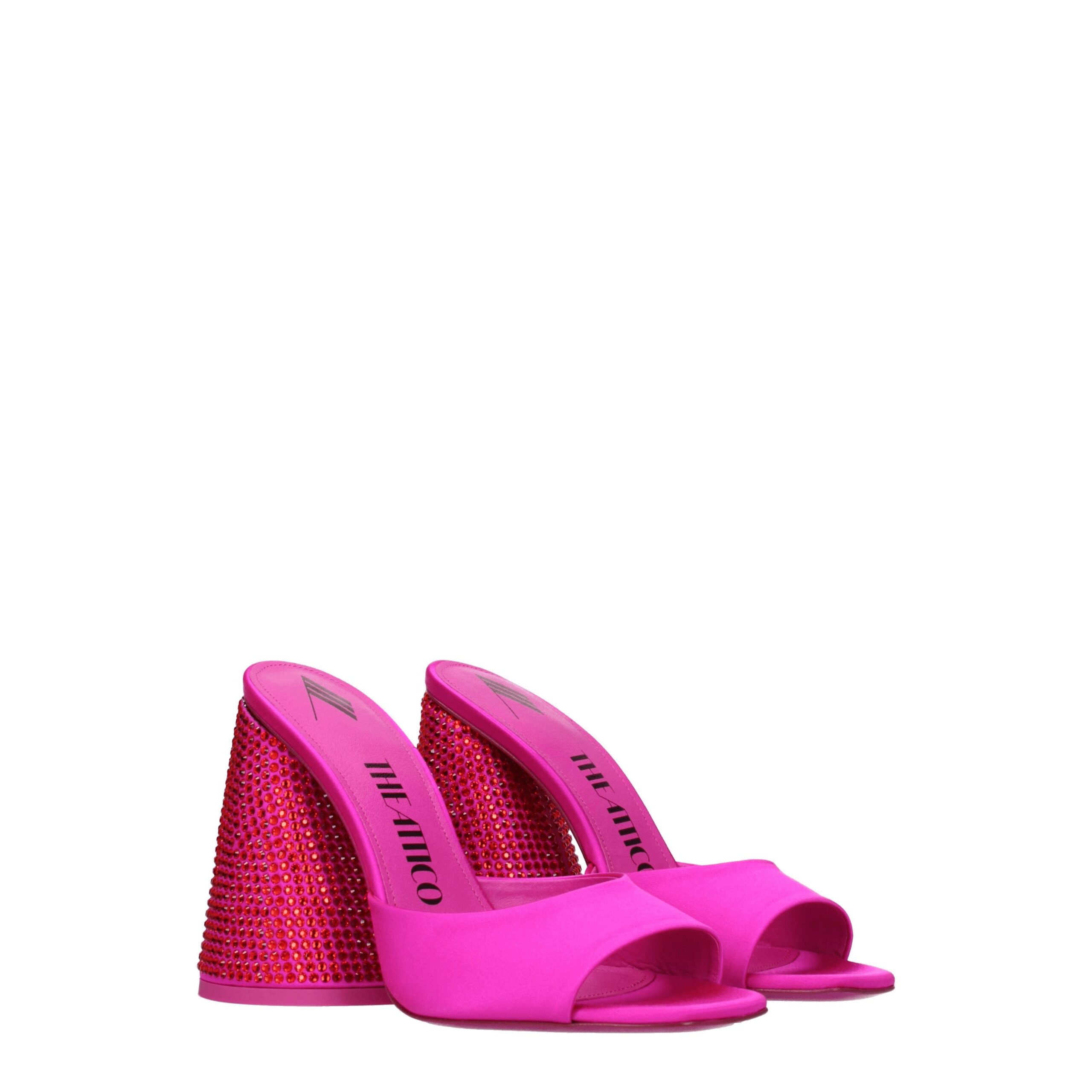 The Attico Pink Satin Platform Sandals - Image 2