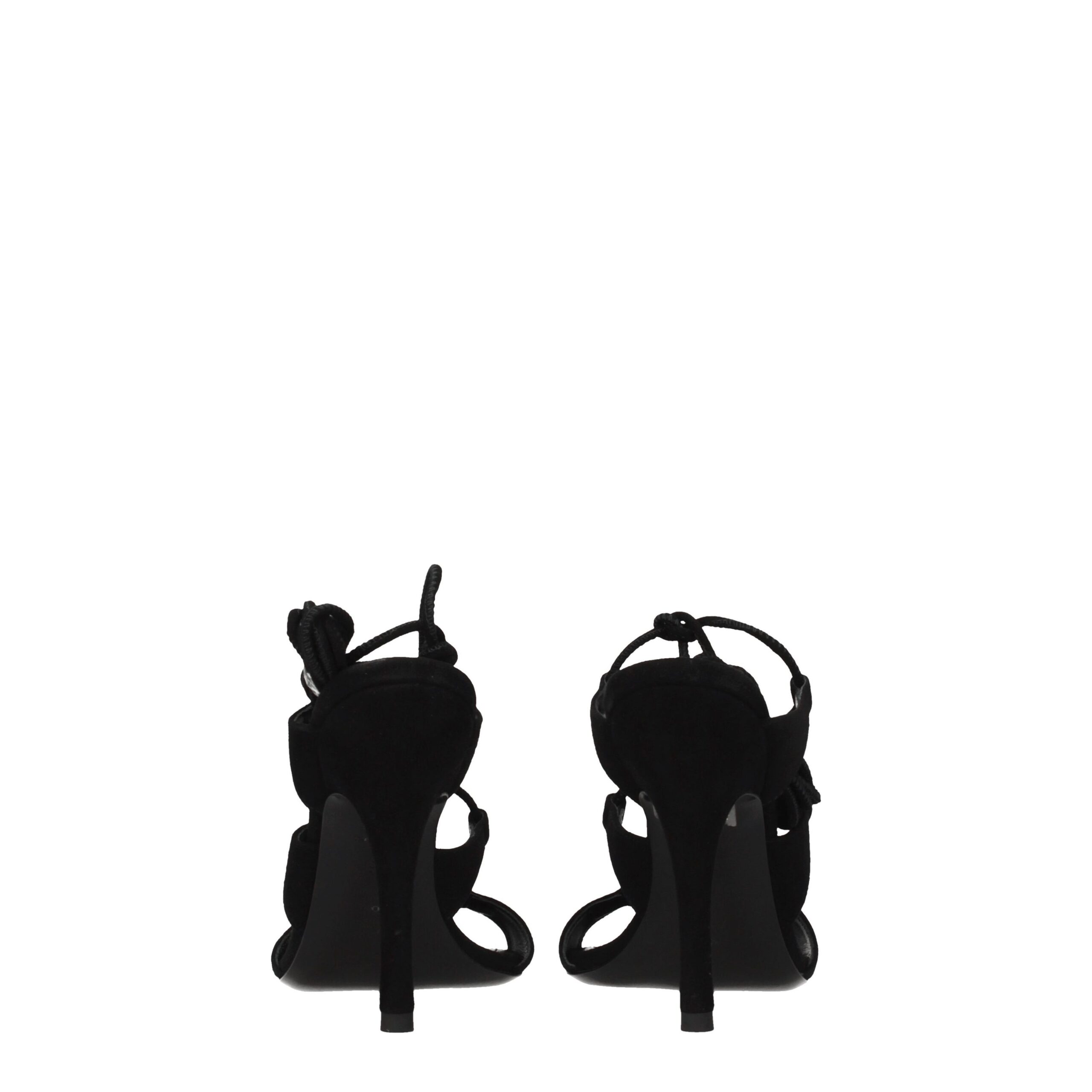 The Attico Black Leather Stiletto Heel Sandals - Image 5