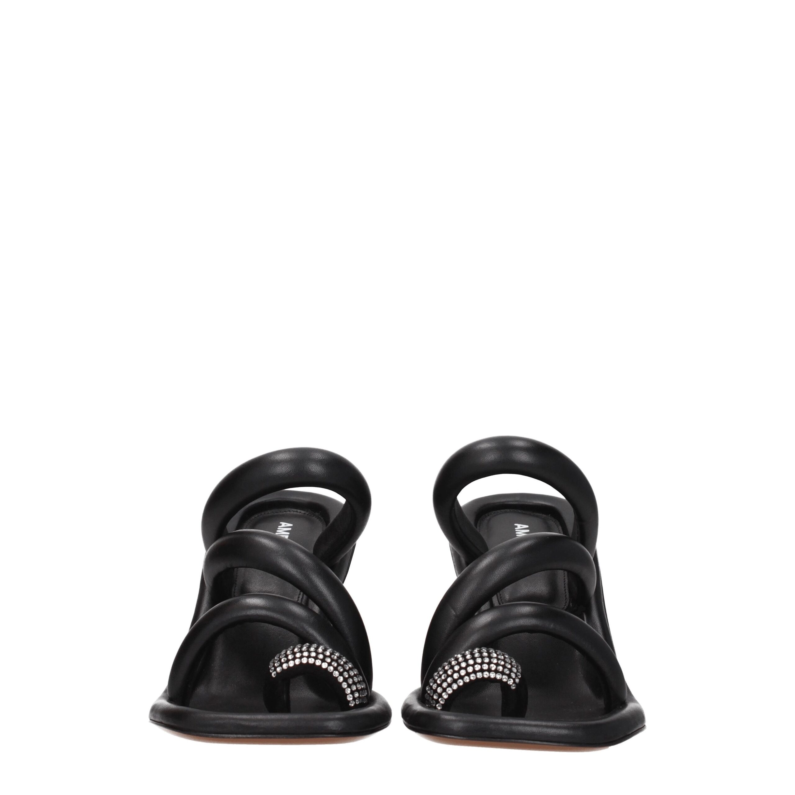 Ambush Black Leather Stiletto Heels Sandals - Image 3
