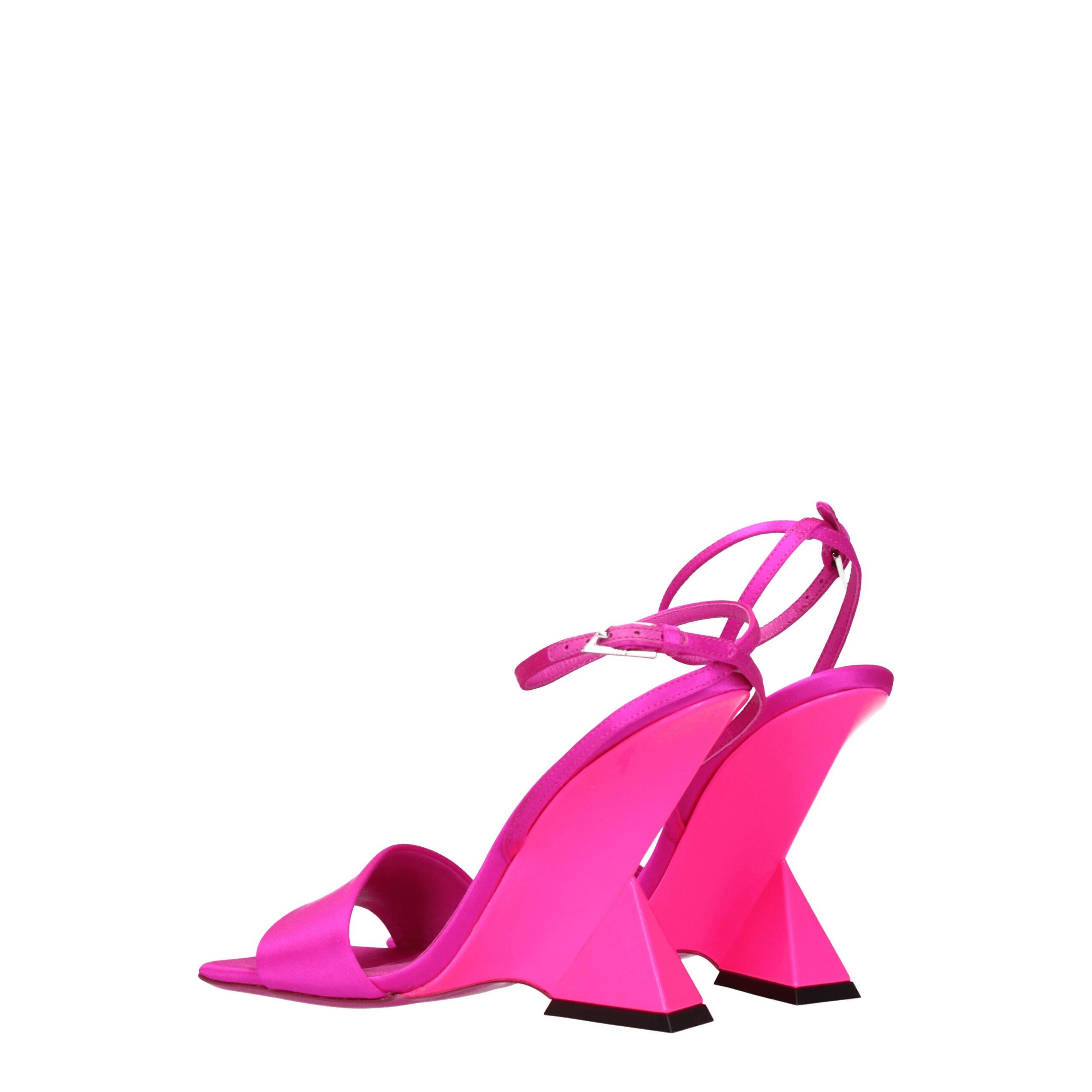 The Attico Pink Satin Platform Sandals - Image 4