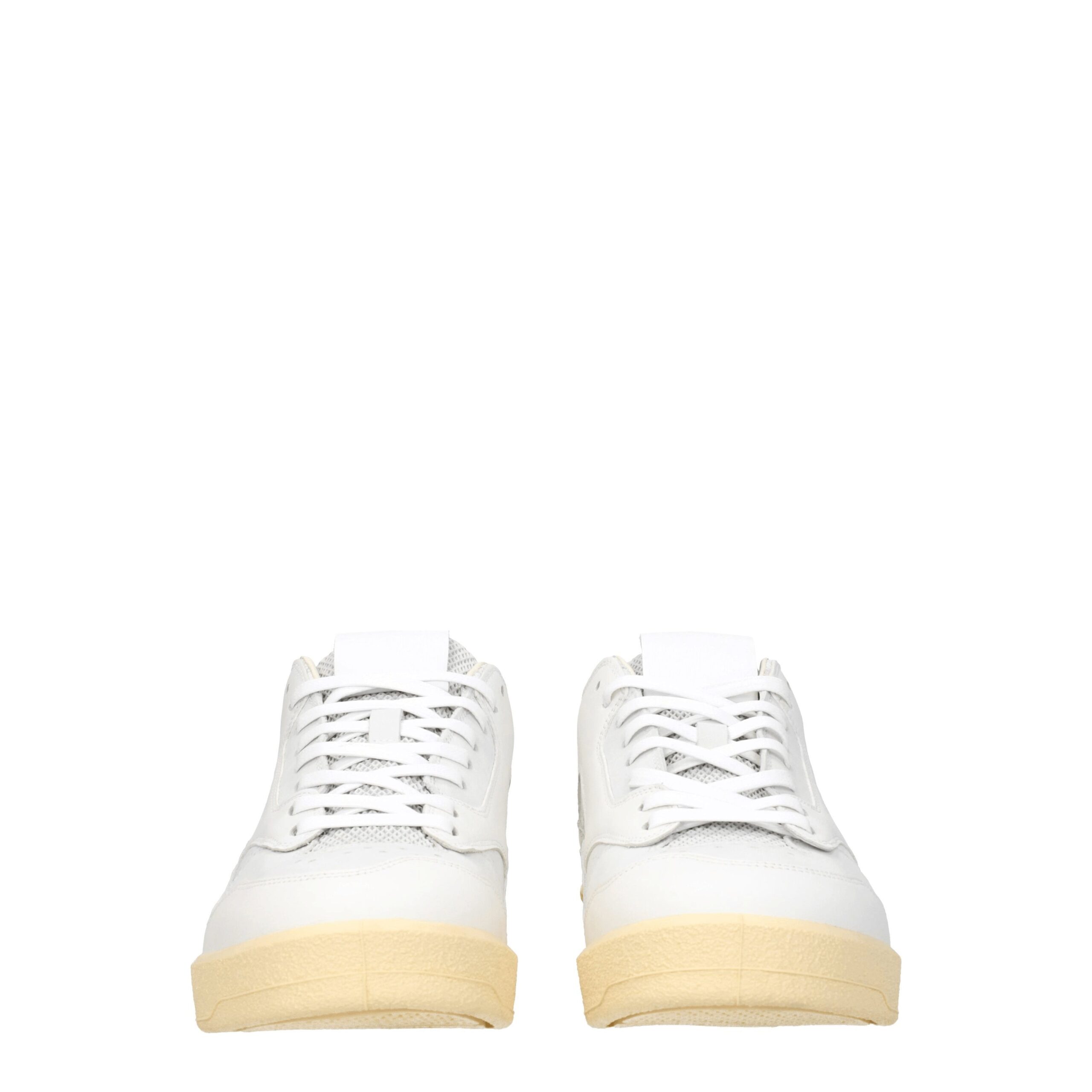 Jil Sander White Leather Low Top Sneakers - Image 3