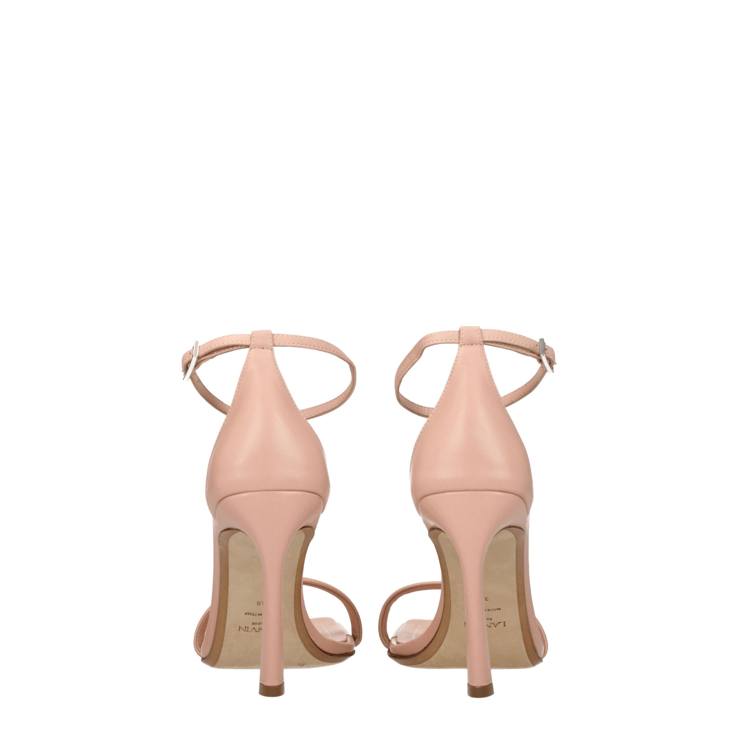 Lanvin Pink Leather Stiletto Heel Sandals - Image 5