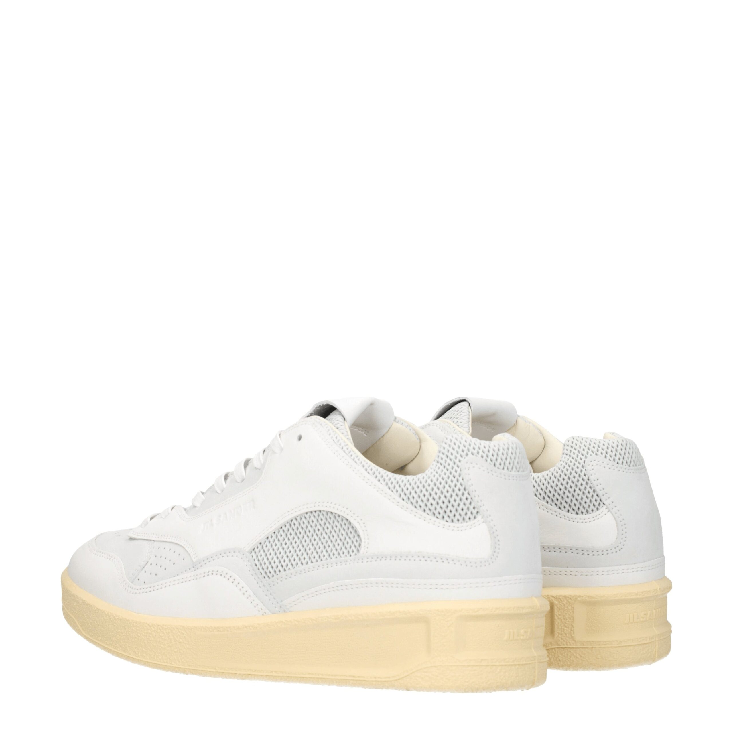 Jil Sander White Leather Low Top Sneakers - Image 4