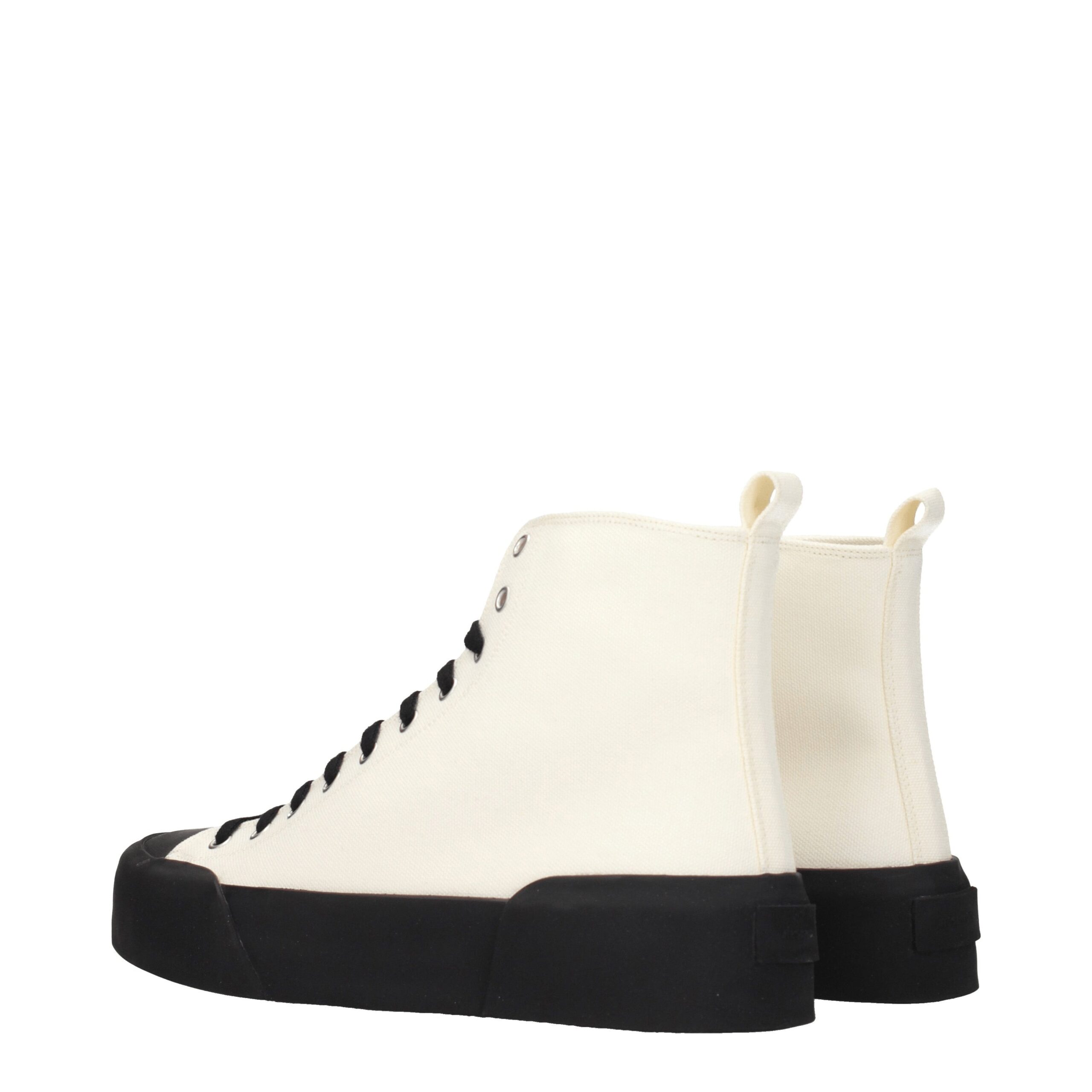 Jil Sander Beige Fabric High Top Sneakers - Image 4
