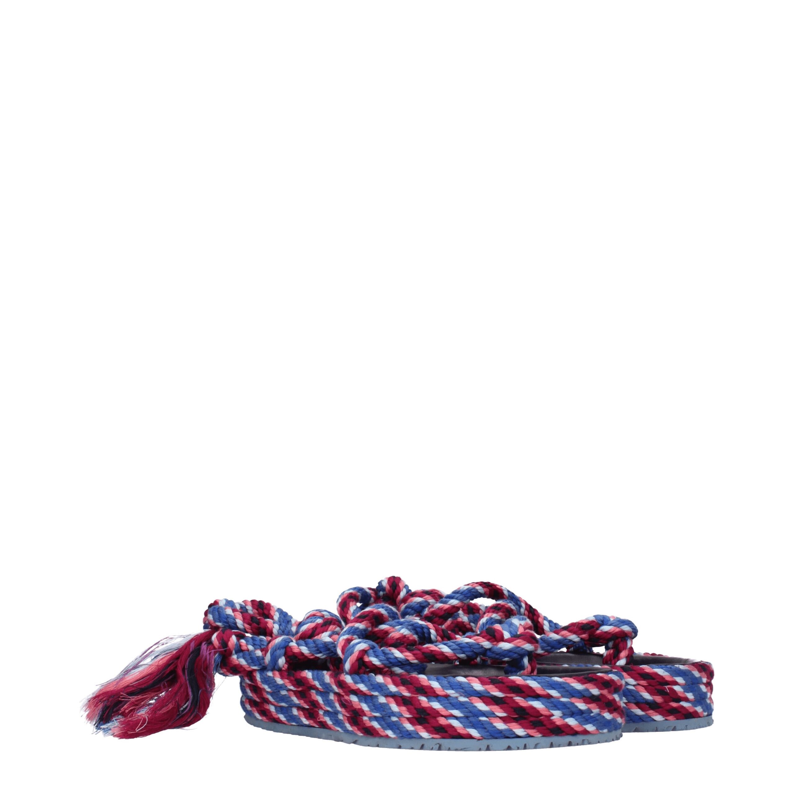 Isabel Marant Blue Fabric Flat Sandals - Image 2