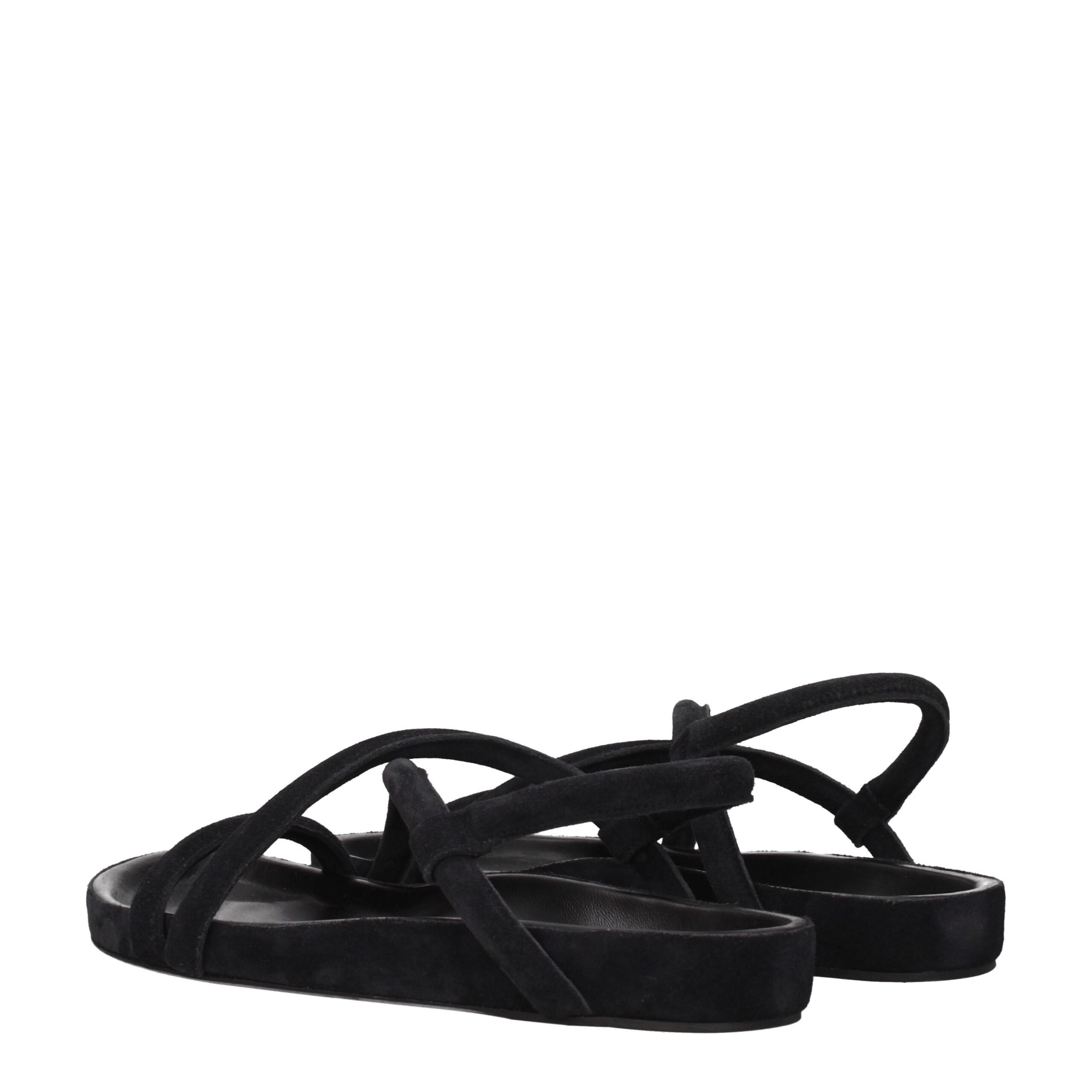 Isabel Marant Black Leather Flat Sandals - Image 4