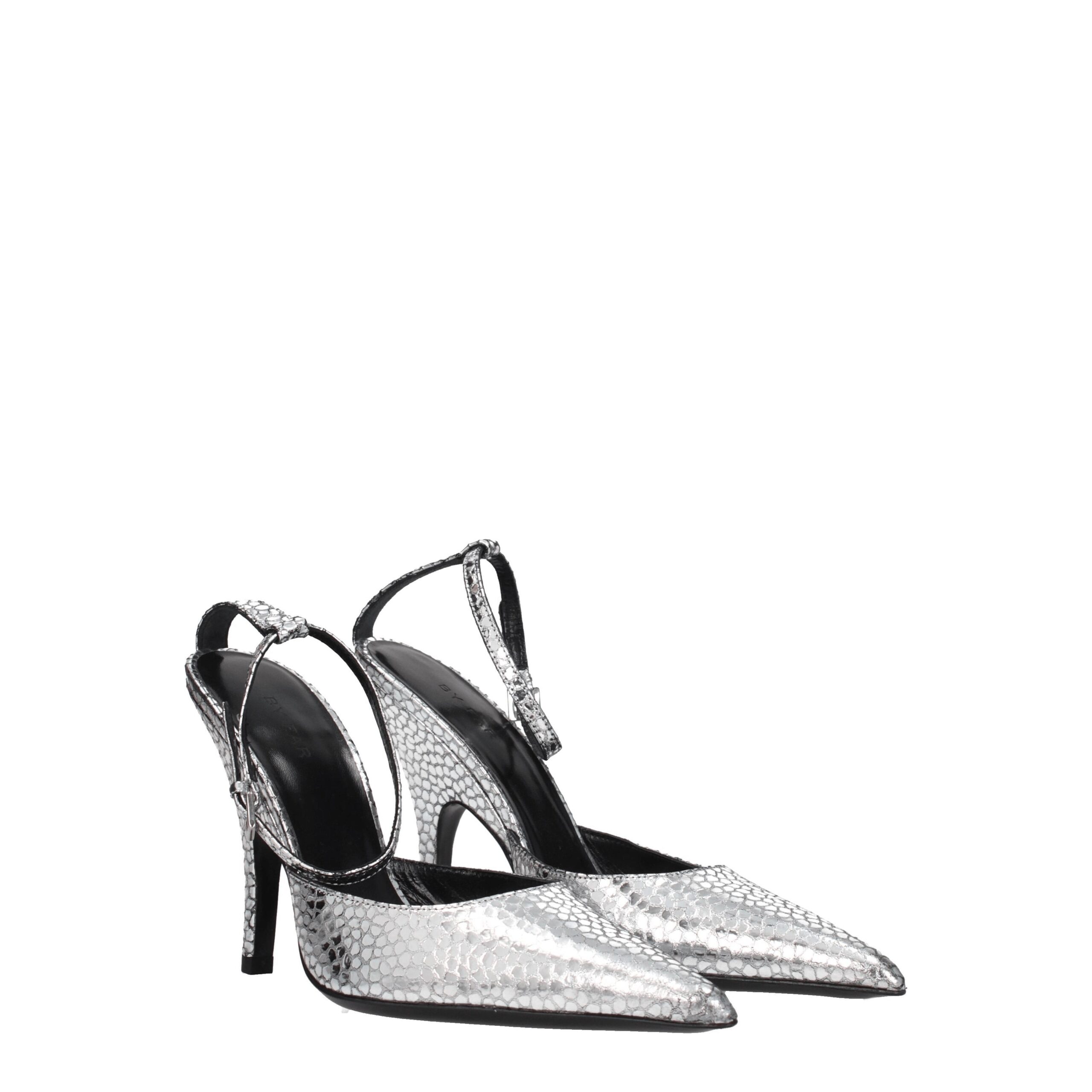 BY FAR Gray Leather High Heel Pumps - Image 2