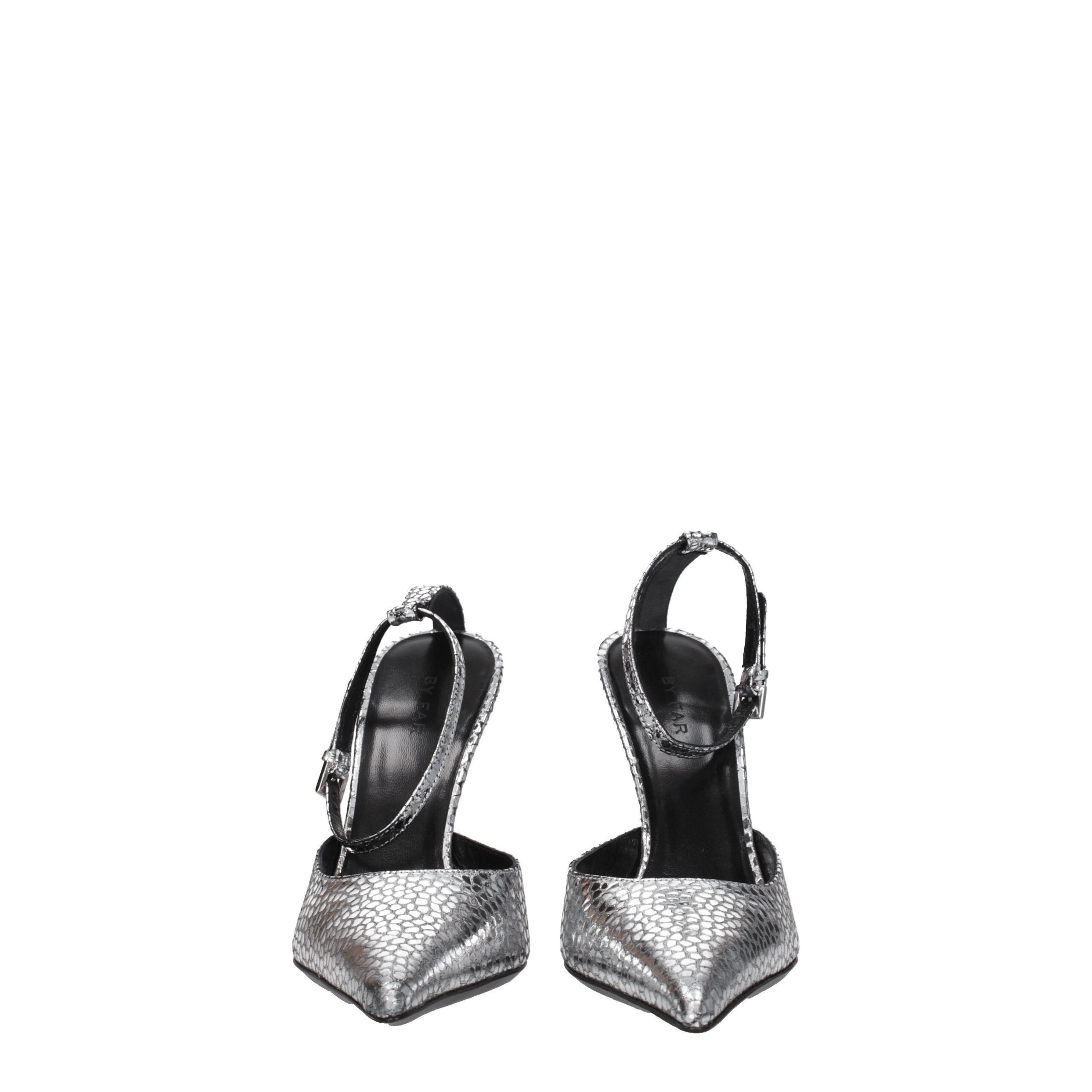 BY FAR Gray Leather High Heel Pumps - Image 3