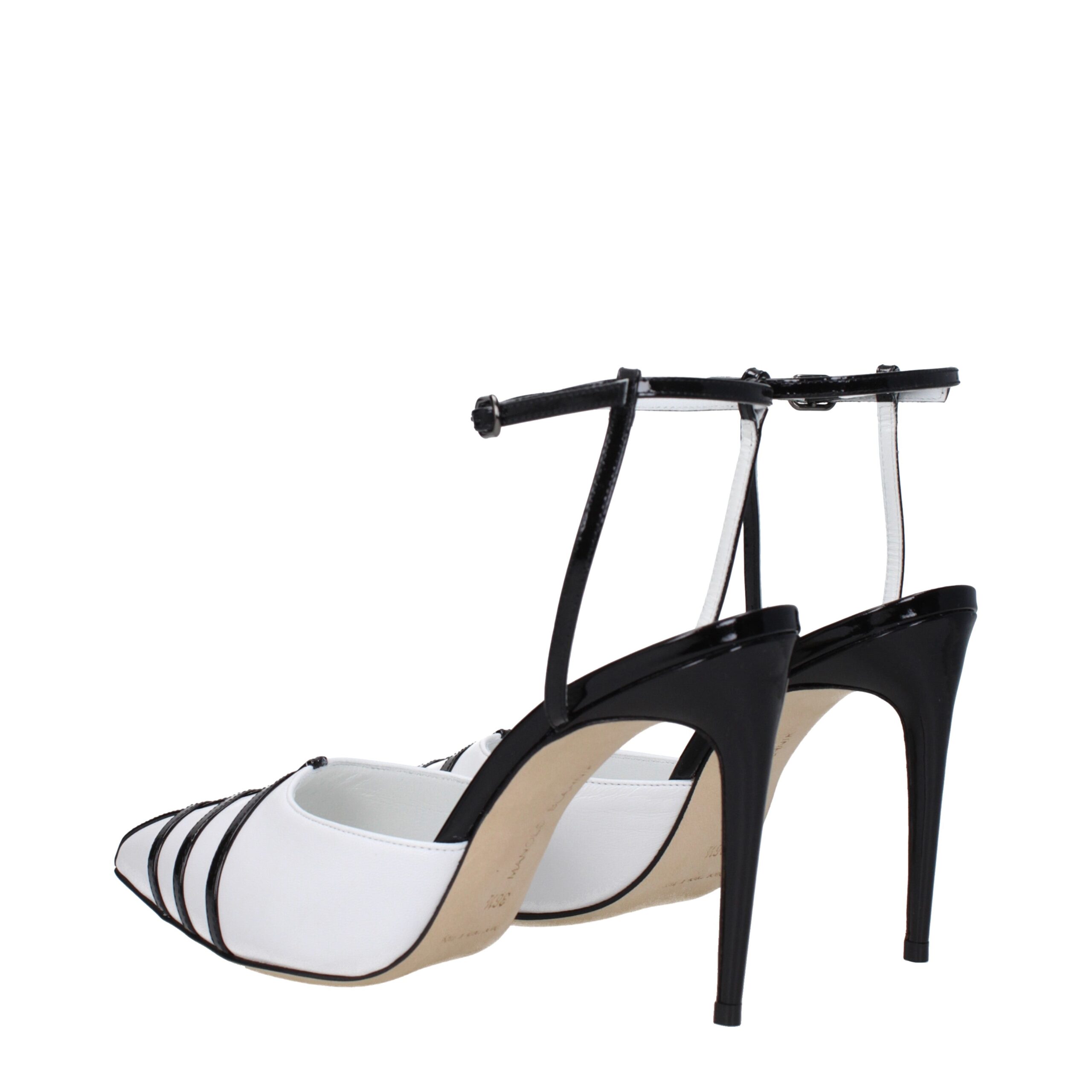 Manolo Blahnik White Leather Stiletto Heels Sandals - Image 4