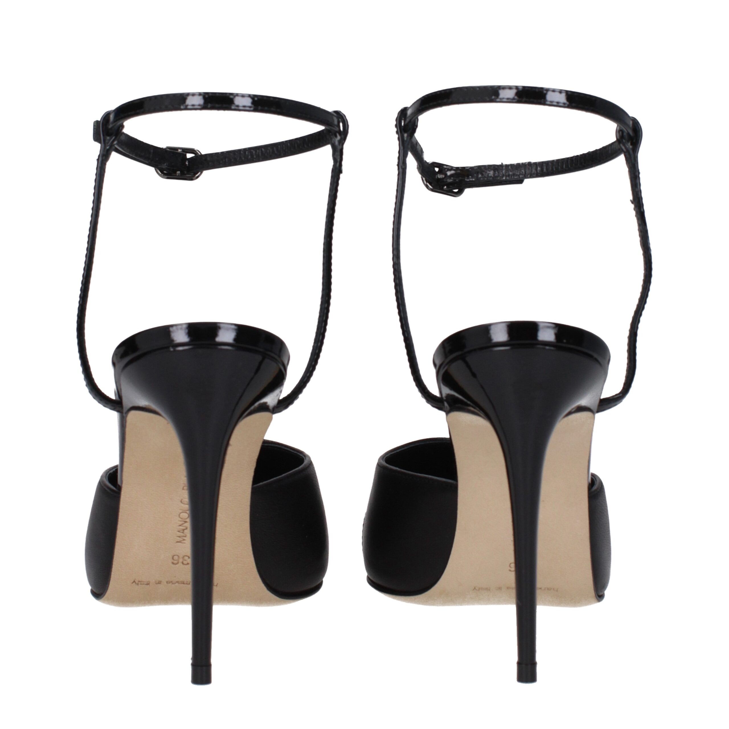 Manolo Blahnik Black Leather High Heel Pumps - Image 5