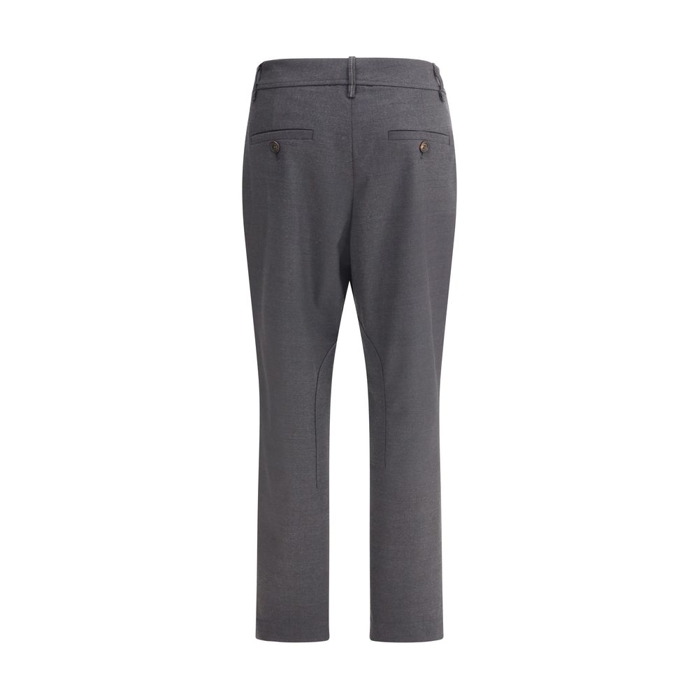Brunello Cucinelli Bicolor Fleece Wool Casual Pants - Image 2
