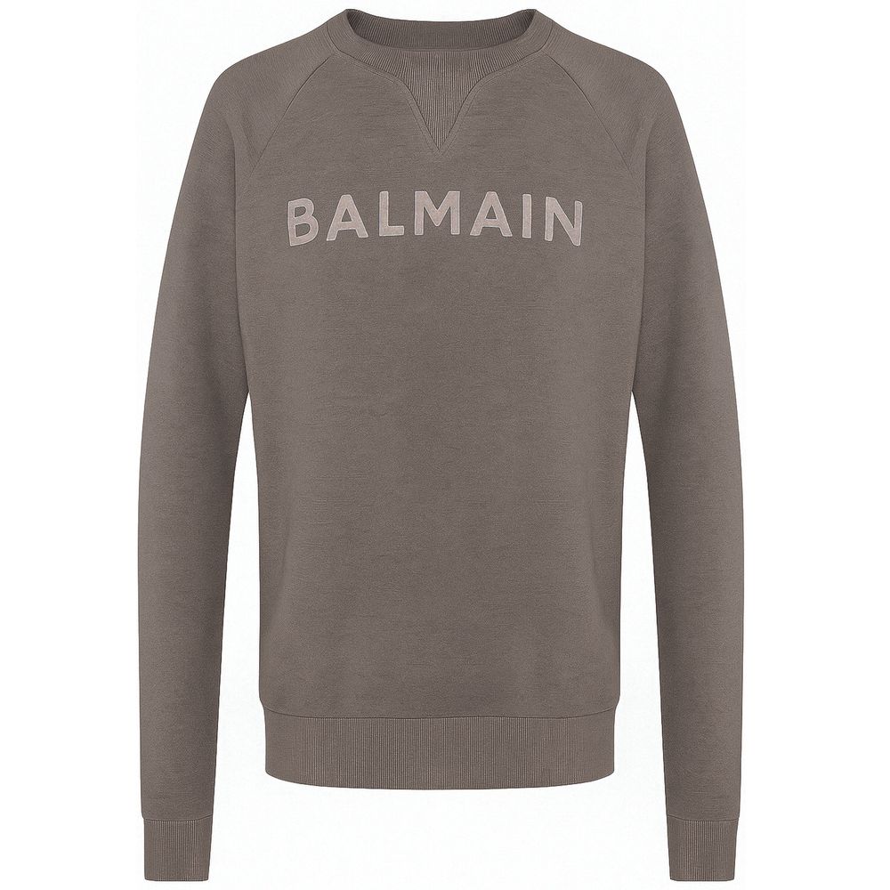 Balmain Gray Cotton Sweater
