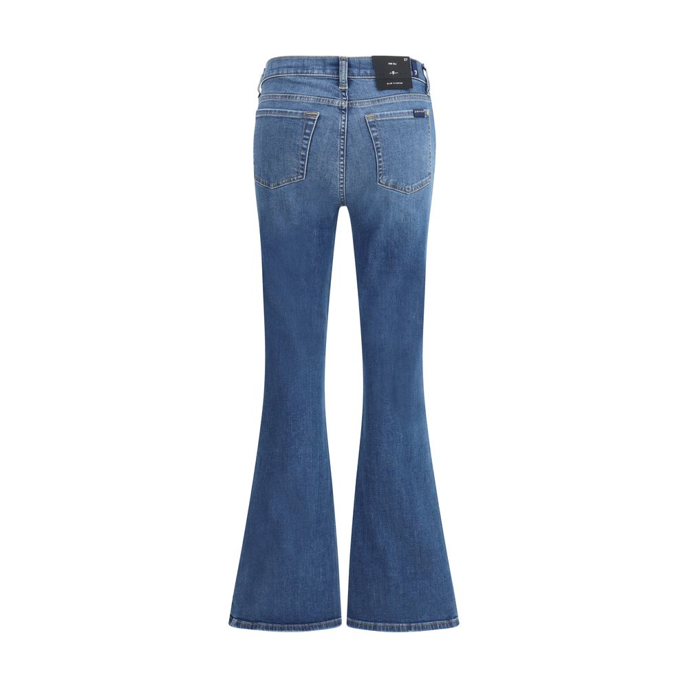 7FOR Blue Cotton Flared Jeans - Image 2