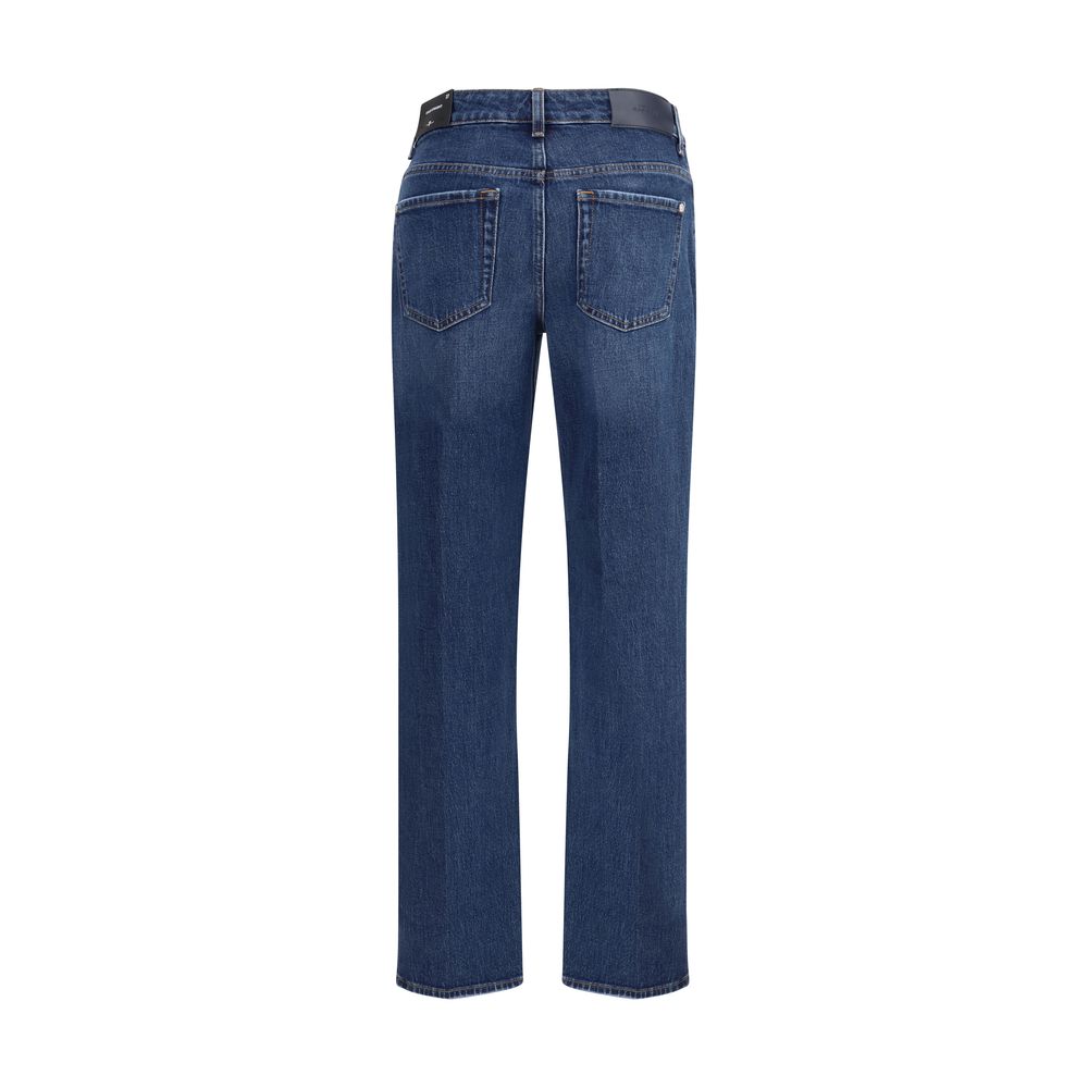 7FOR Blue Cotton Straight-Leg Jeans - Image 2