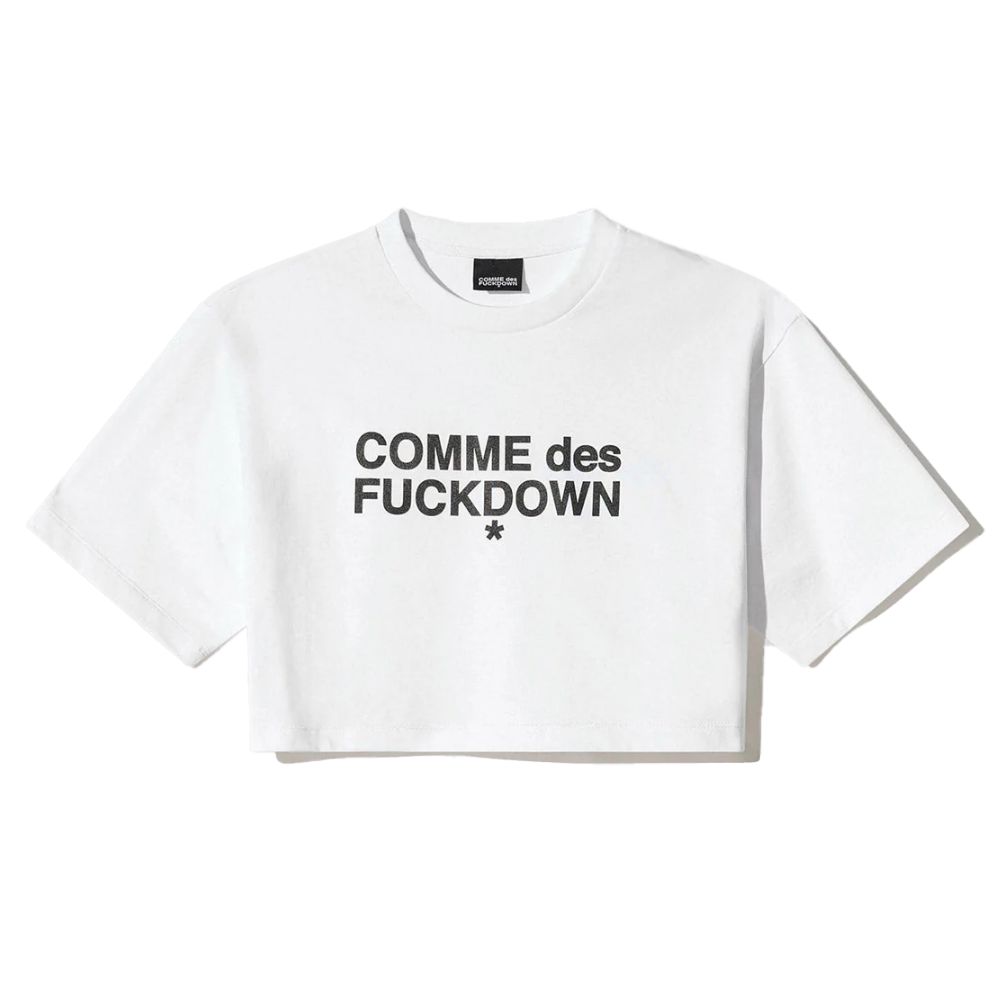Comme Des Fuckdown White Cotton Tops & T-Shirt