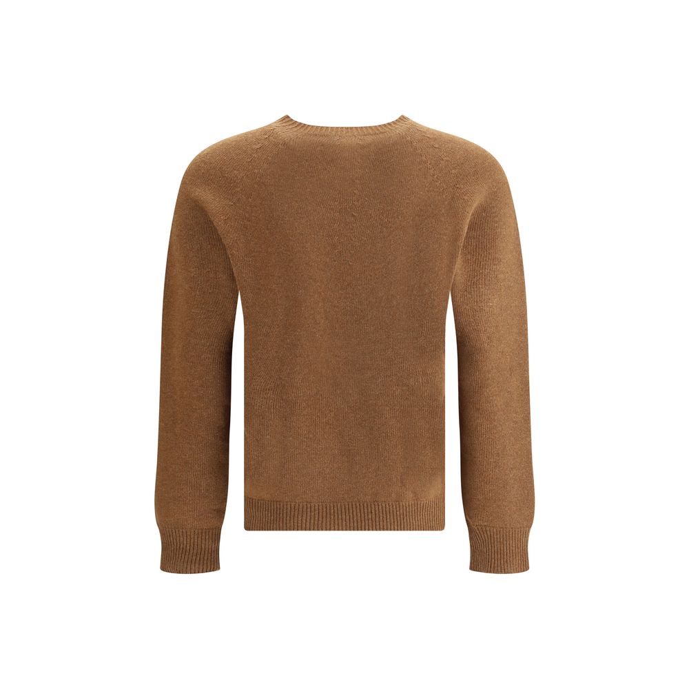 Jil Sander Brown Fleece Wool Sweatshirt - Image 2