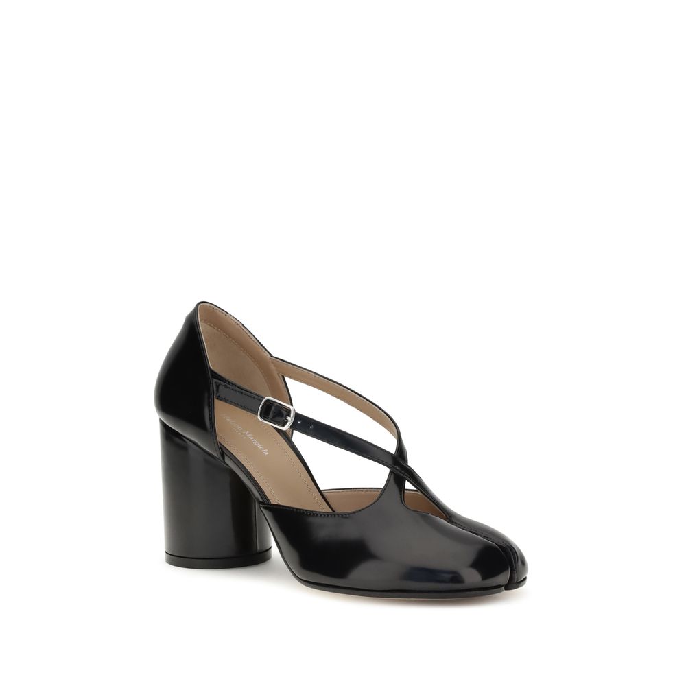 Margiela Black Calf Leather Bos Taurus High Heel Pumps - Image 2