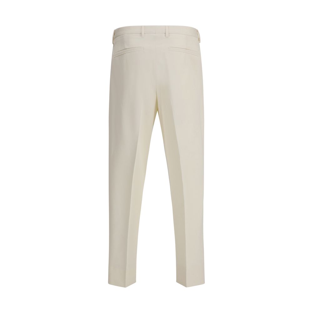 ZEGNA White Cotton Dress Pants - Image 2