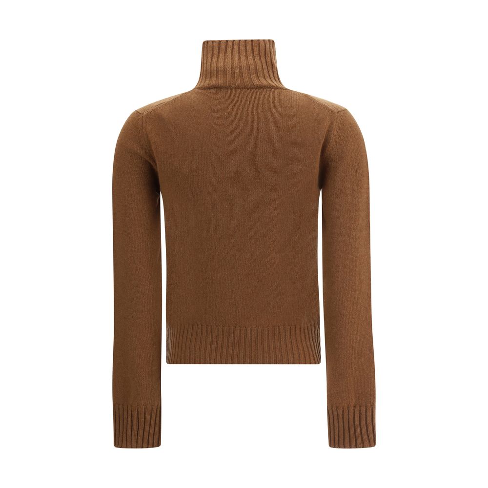 Ami Paris Brown Cashmere Cashmere Sweater - Image 2