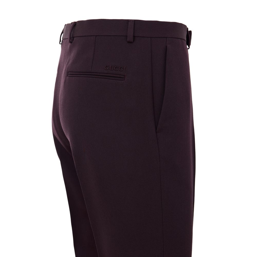 Gucci Bordeaux Wool Dress Pants - Image 5