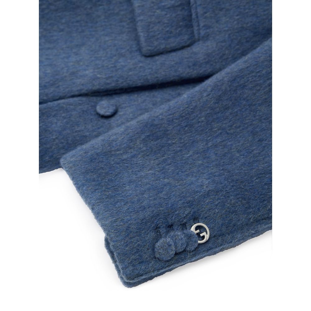 Gucci Light Blue Wool Jackets & Coat - Image 4