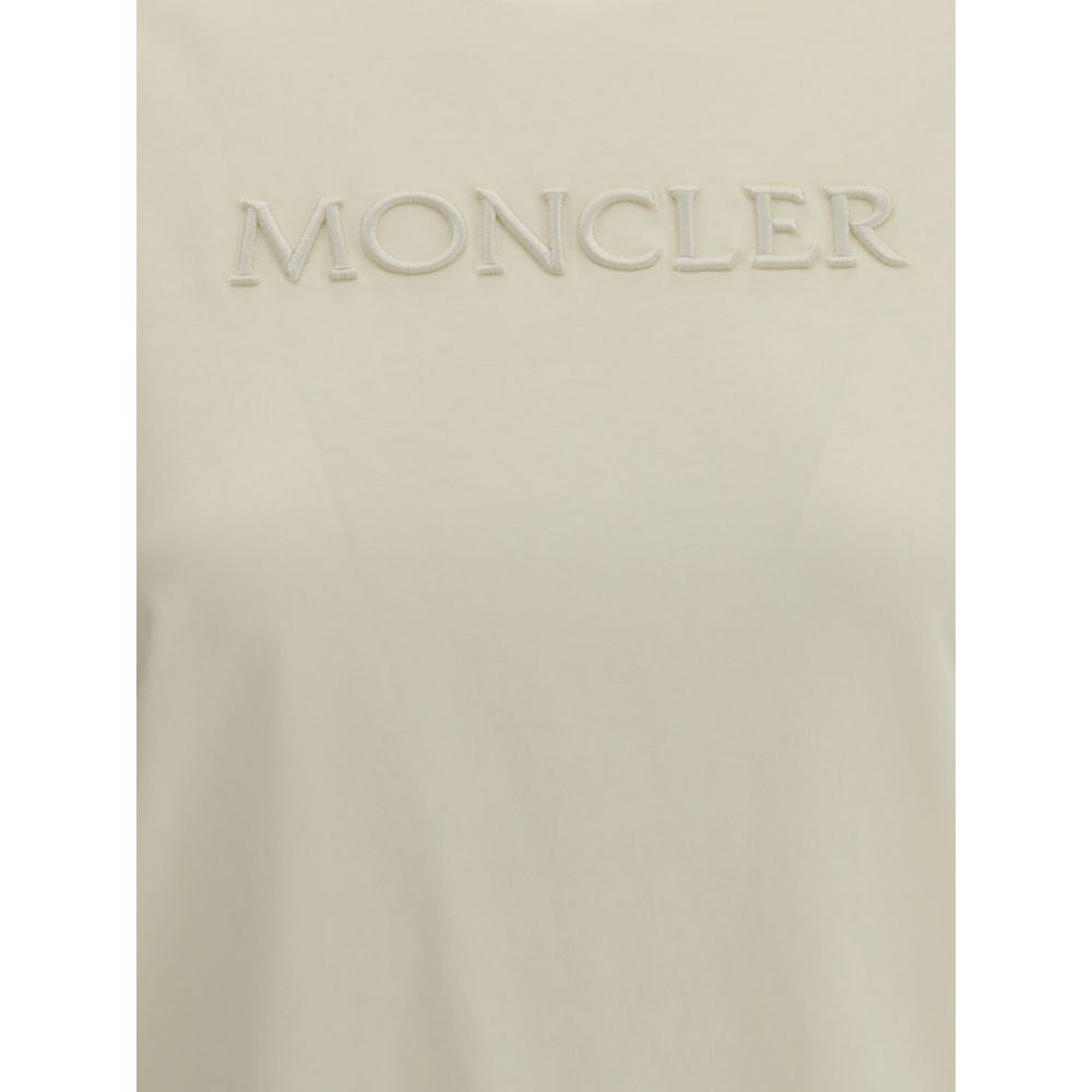 Moncler Cream Cotton T-Shirt - Image 3