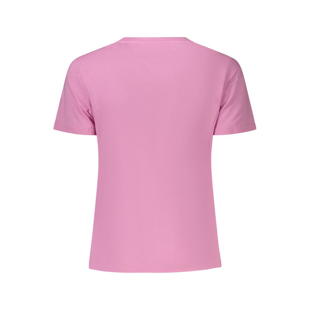 Tommy Hilfiger Pink Cotton Women T-Shirt - Image 2